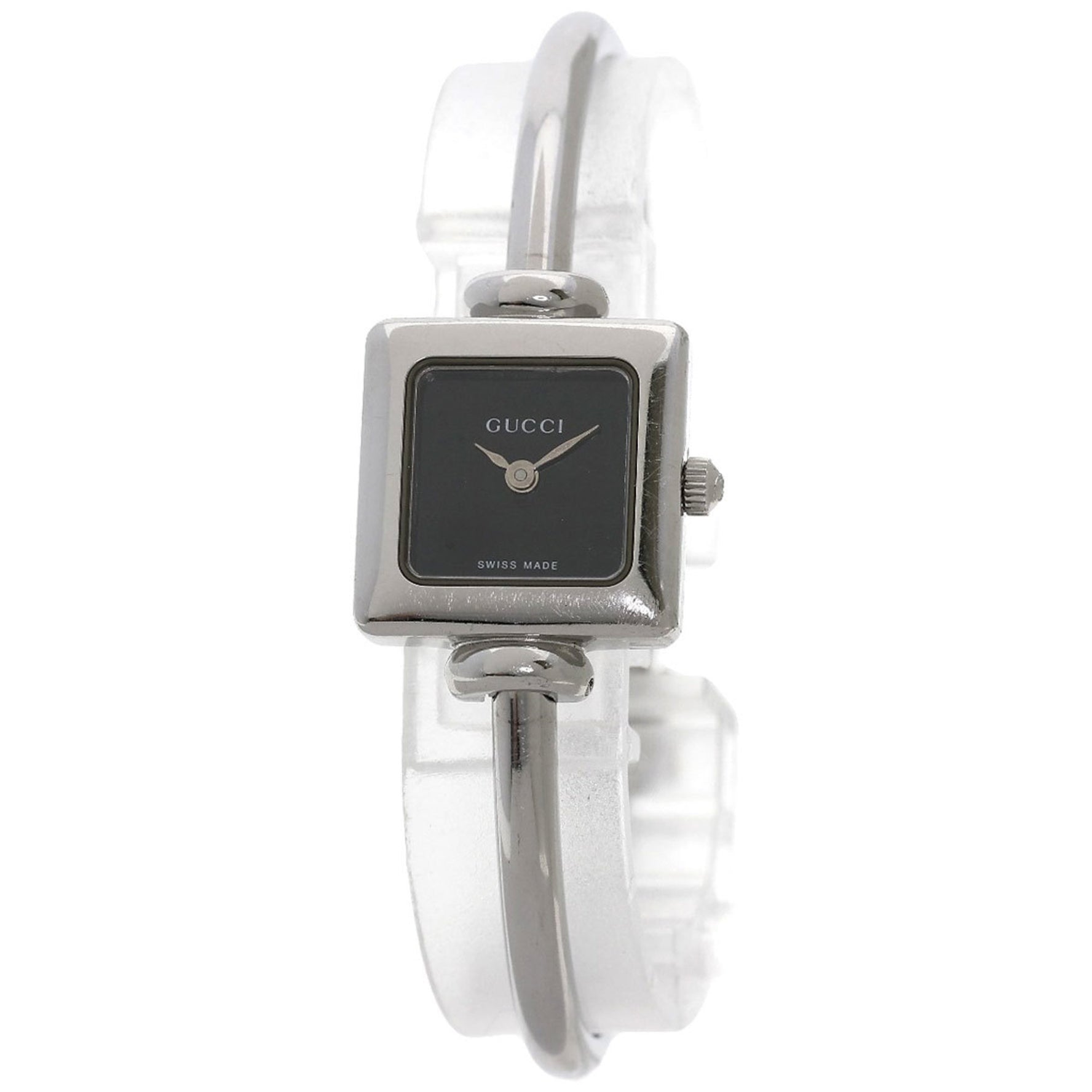 Gucci Square Face Watch Stainless Steel SS Ladies