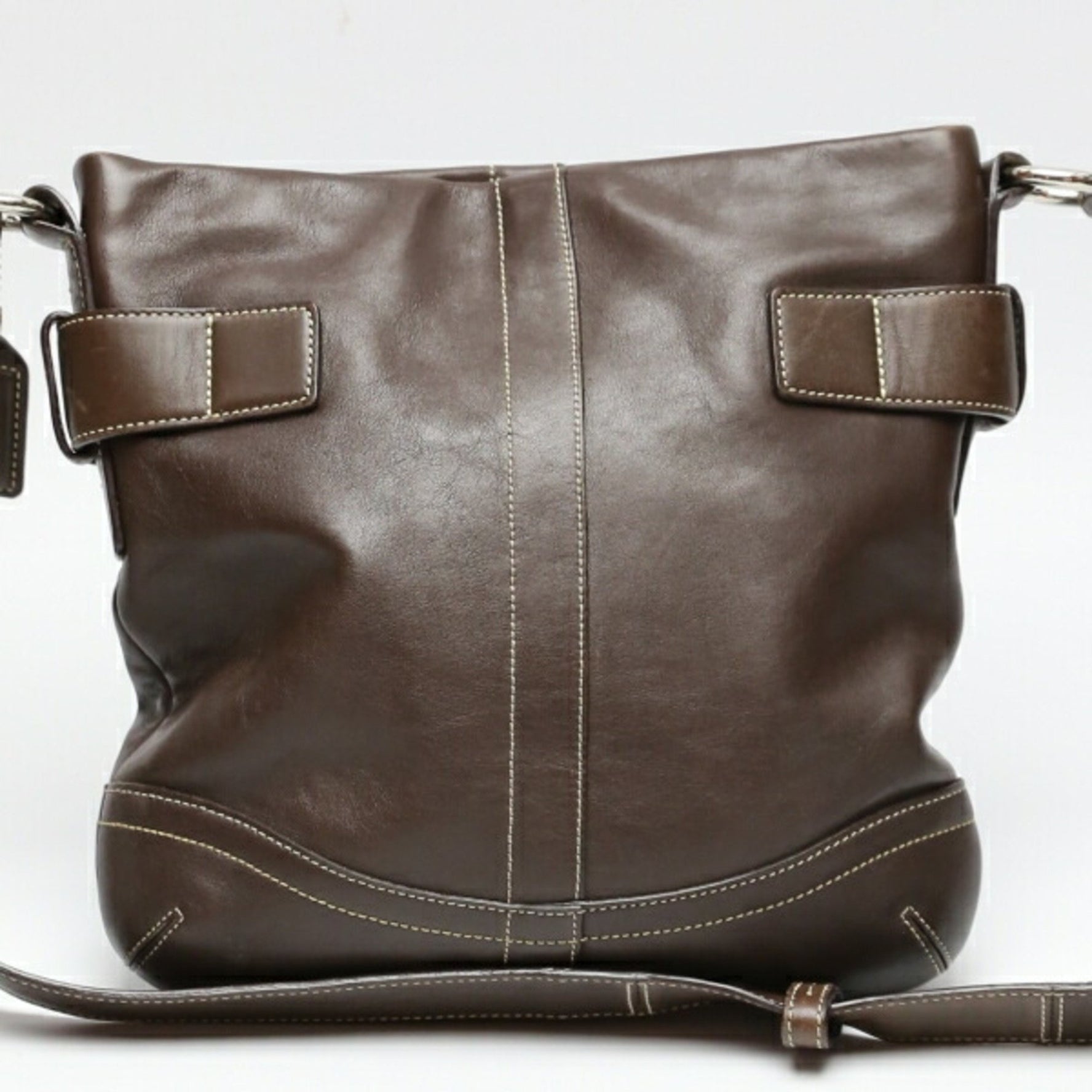 COACH Leather Soft Duffle Crossbody 1452 Dark Brown Shoulder Bag