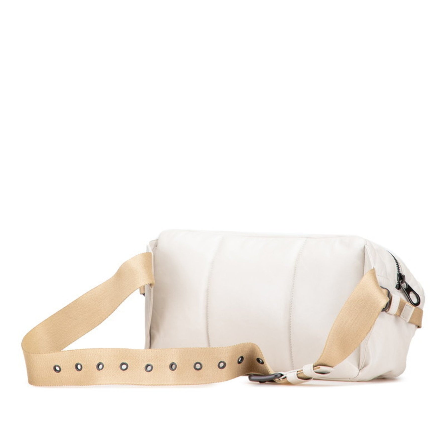 Bottega Veneta Intrecciato Waist Bag in White and Beige Leather
