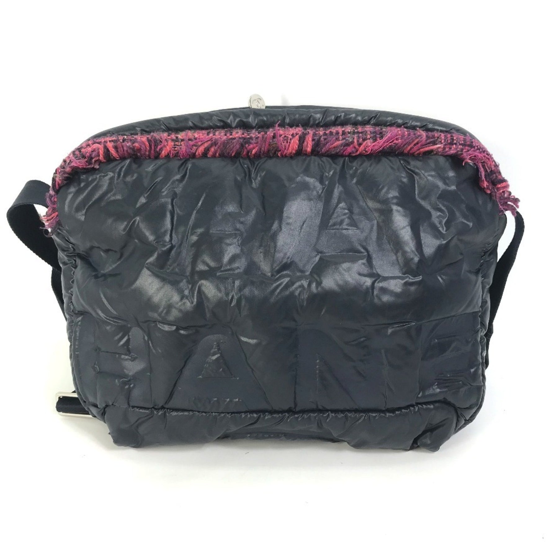 CHANEL Shoulder Bag Coconage Waist Belt Body Nylon Tweed Navy