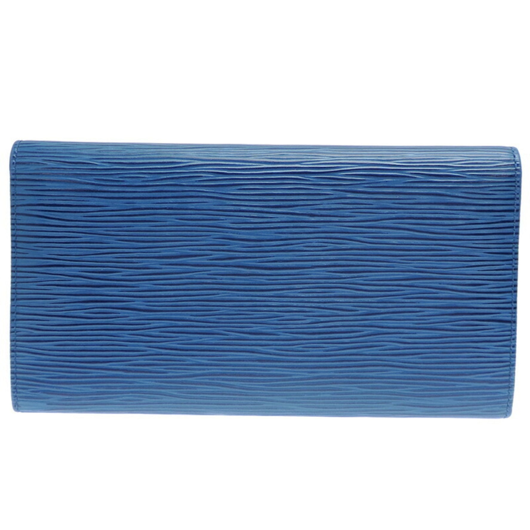 Louis Vuitton Pochette Porte Monnaie Credit and Men's Long Wallet Epi Toledo Blue (Blue)