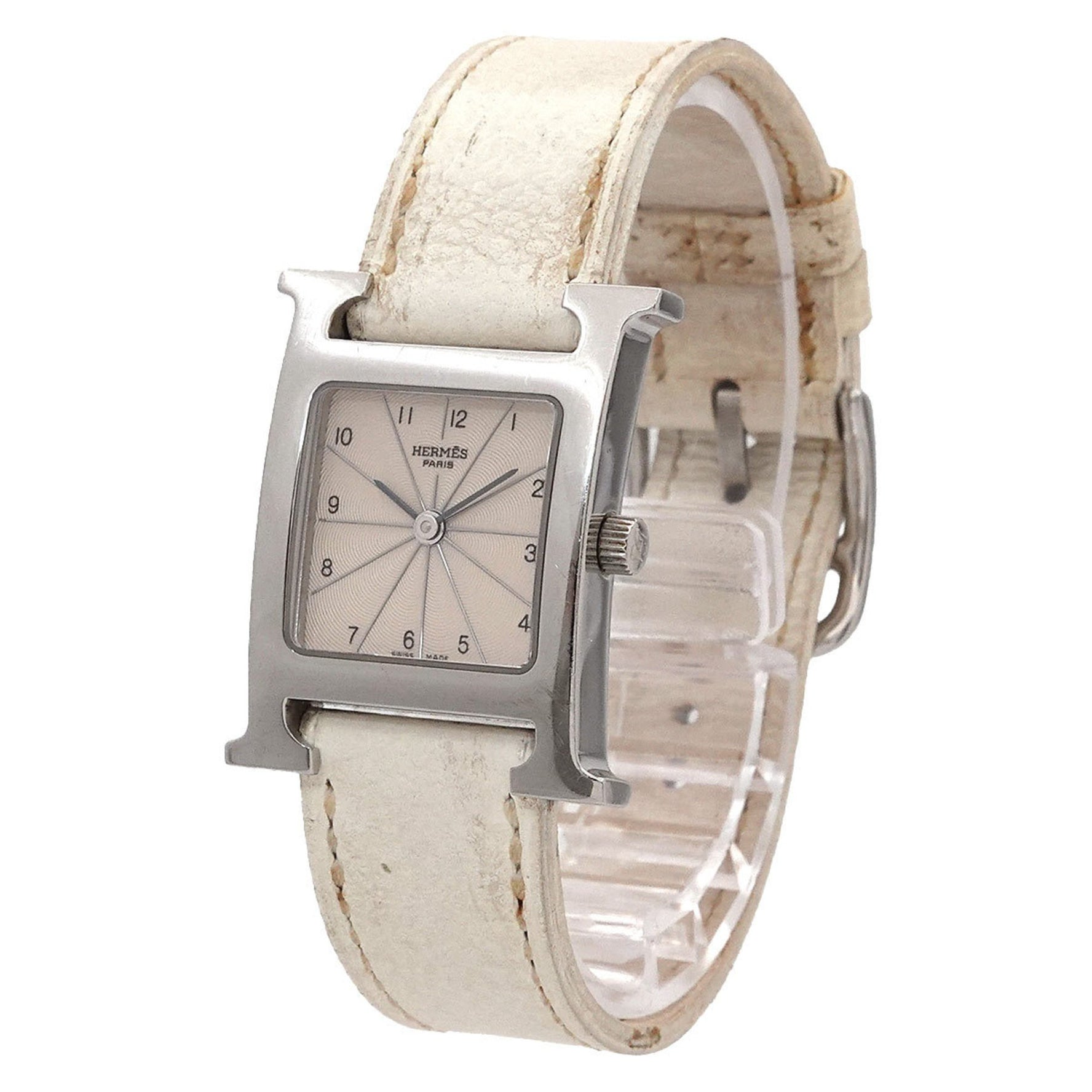 Hermès H Watch 210 Ivory White Quartz
