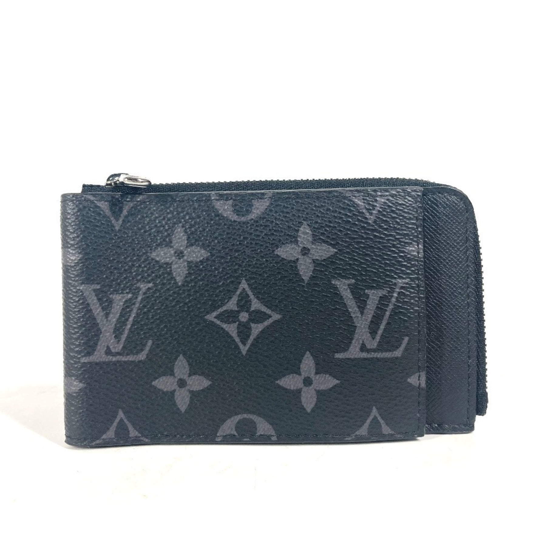 Louis Vuitton Monogram Eclipse Hybrid Wallet Compact Bi-fold Canvas Men's Black