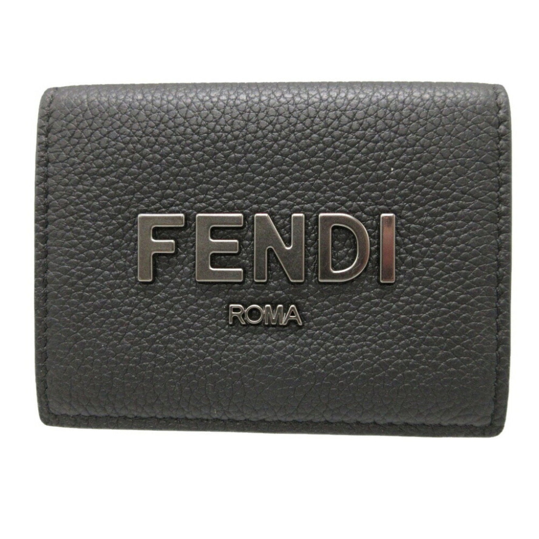 Fendi Signature Leather Compact Wallet Tri-fold