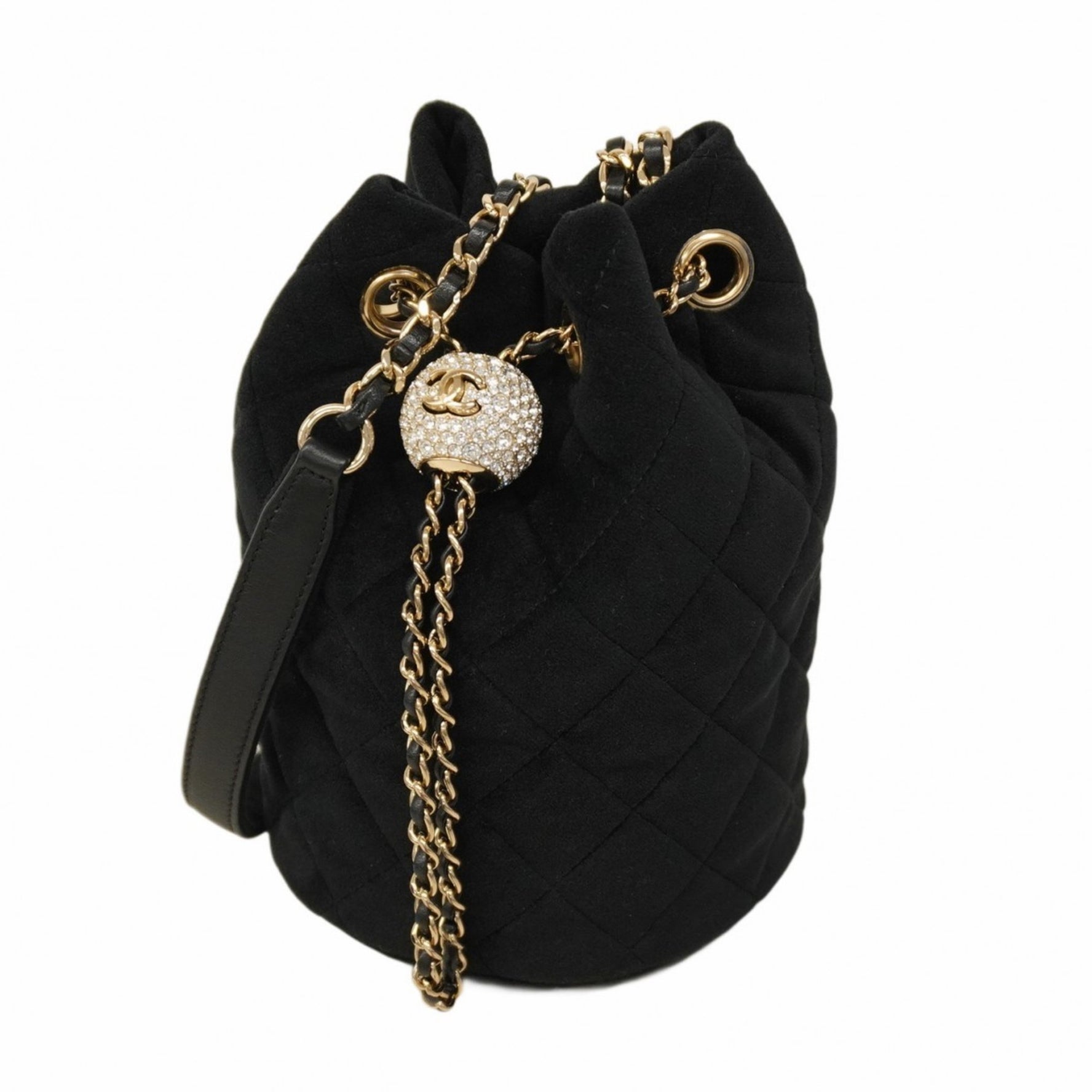 Chanel Matelasse Shoulder Bag with Chain Bag, Velvet, Champagne