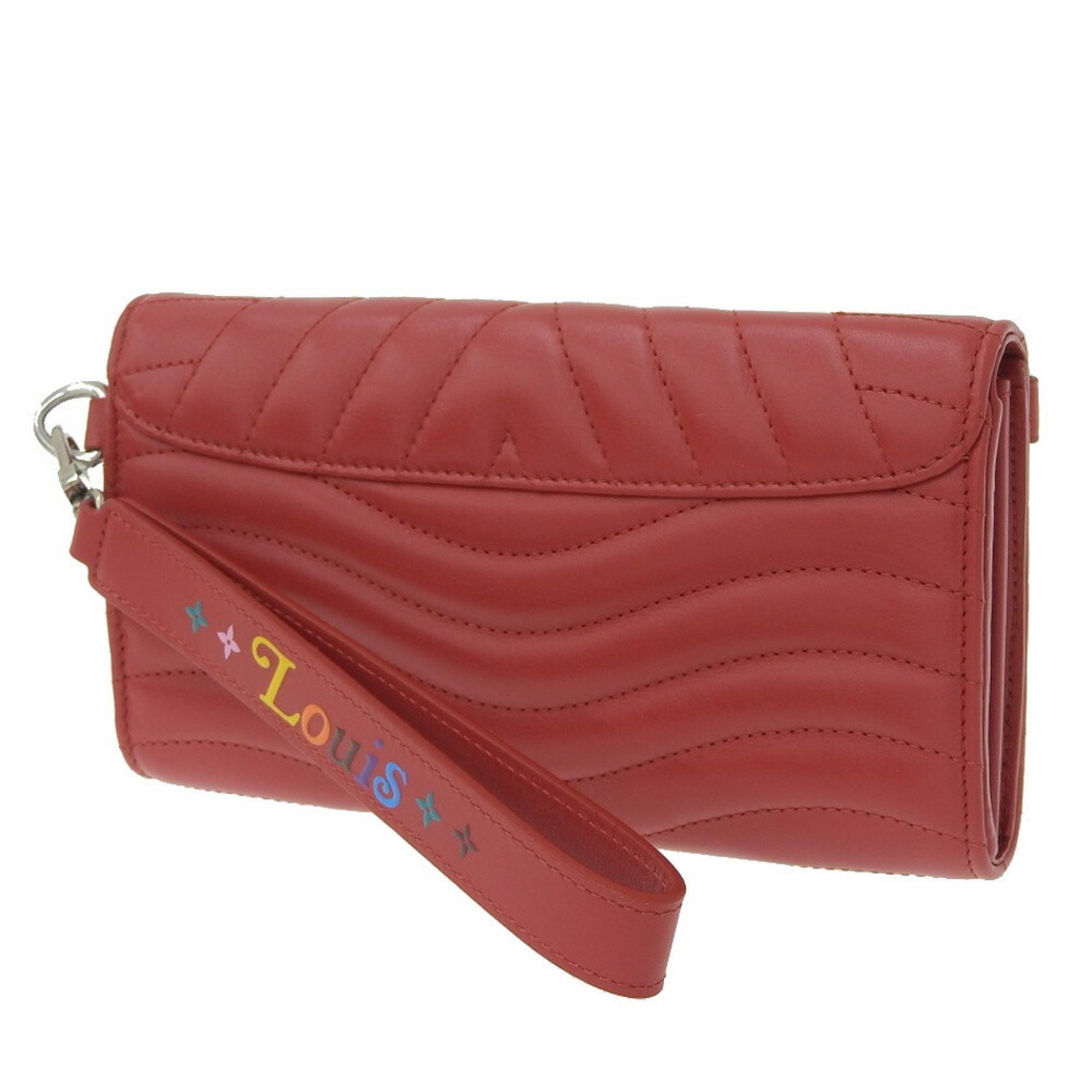 Louis Vuitton New Wave Long Wallet with Hook Quilted Red