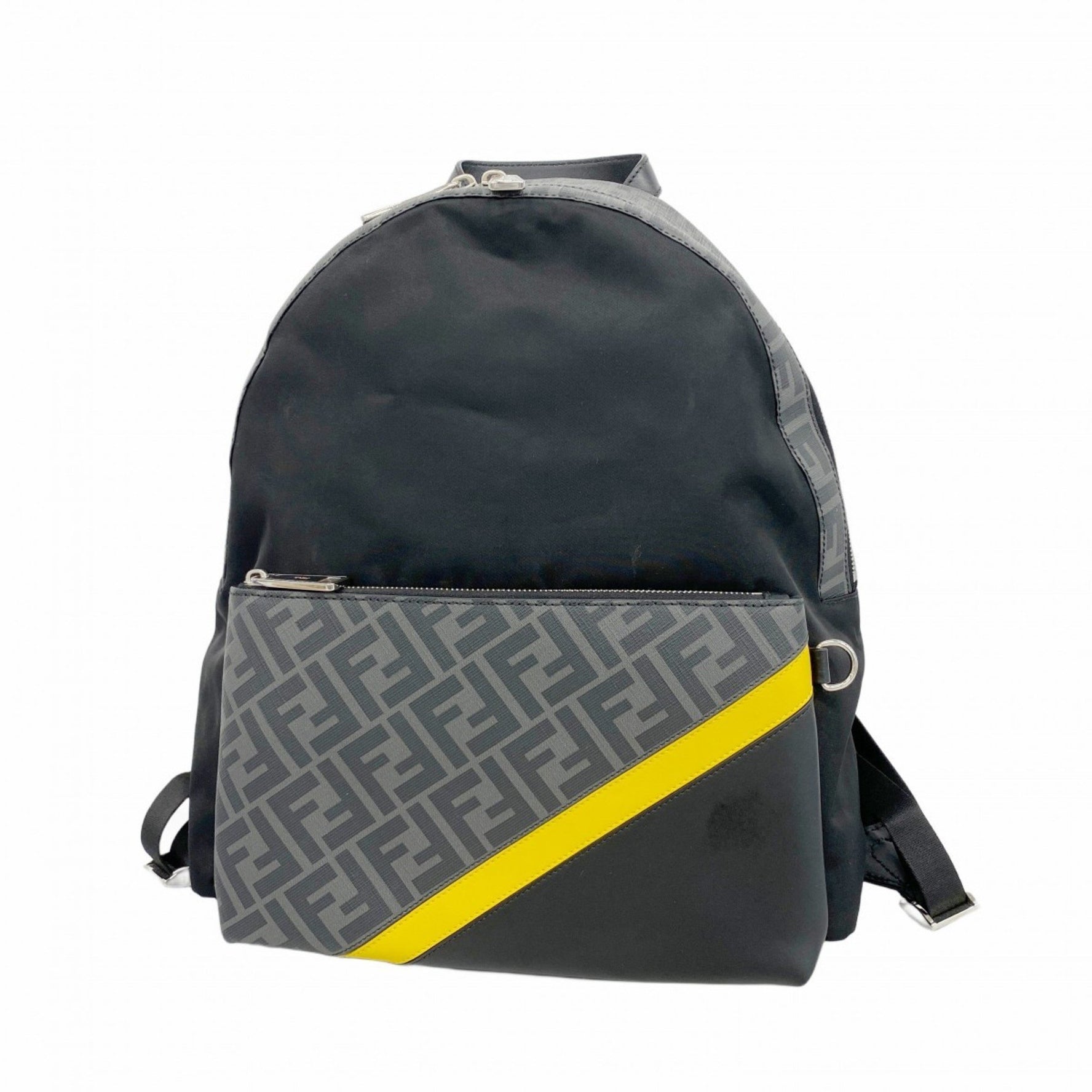 Fendi Backpack/Daypack in Zucca Nylon, Black and Grey