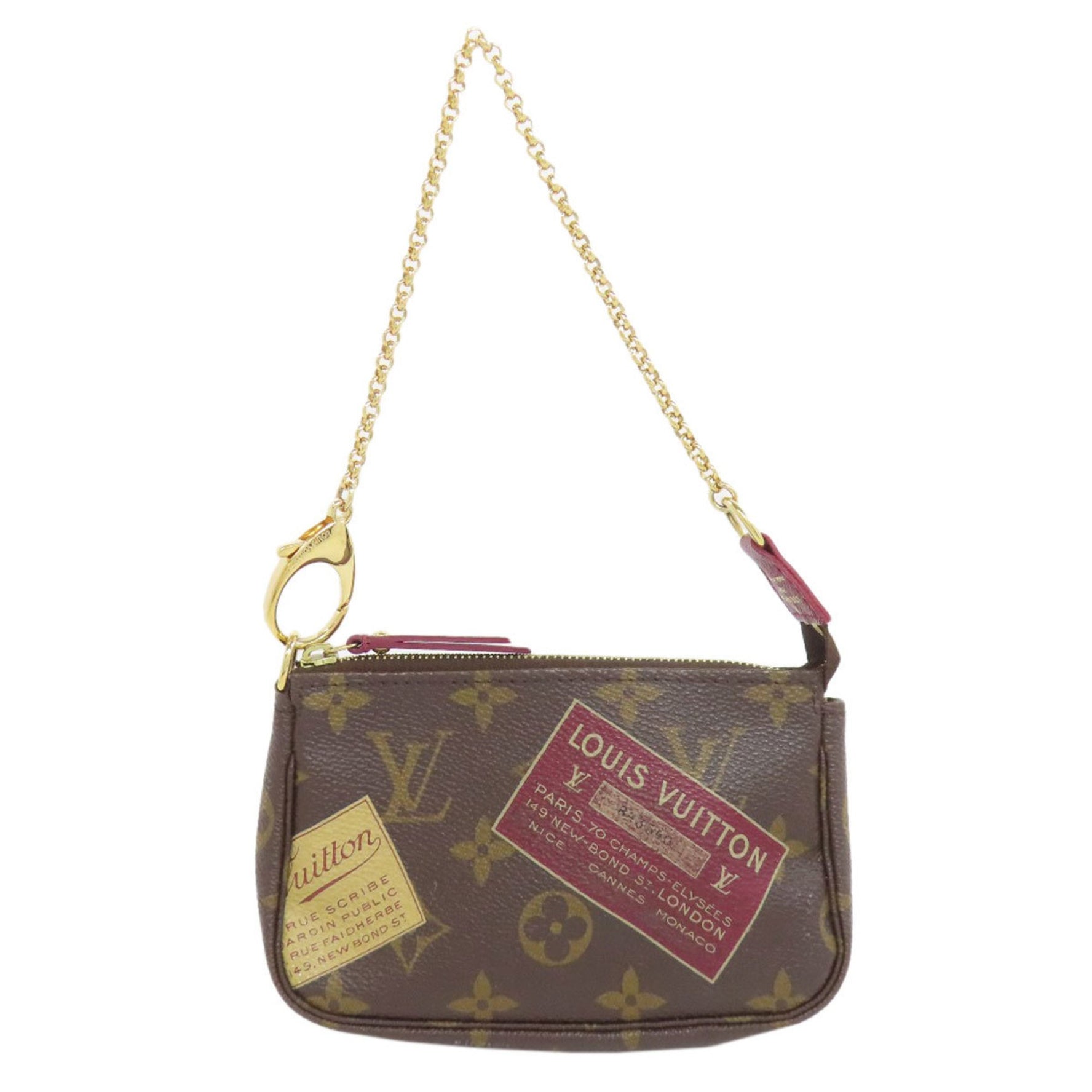 Louis Vuitton Mini Pochette Accessoires Label Collection Pouch Monogram Canvas LOUIS VUITTON