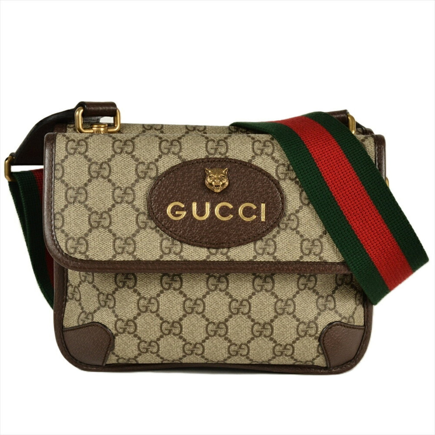 GUCCI GG Supreme Small Shoulder Bag Canvas Webbing Unisex