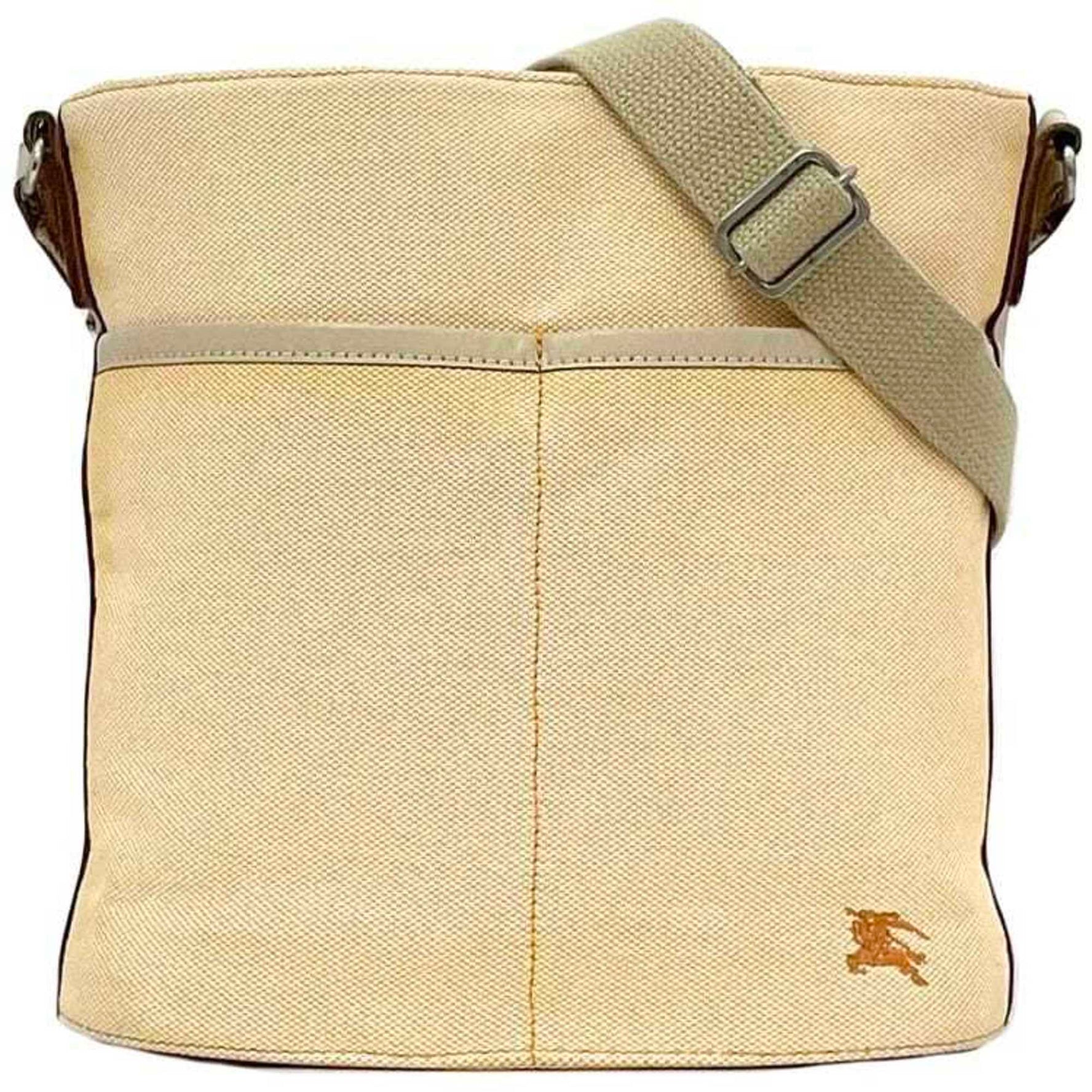 Burberry shoulder bag orange beige blue label canvas bucket men's