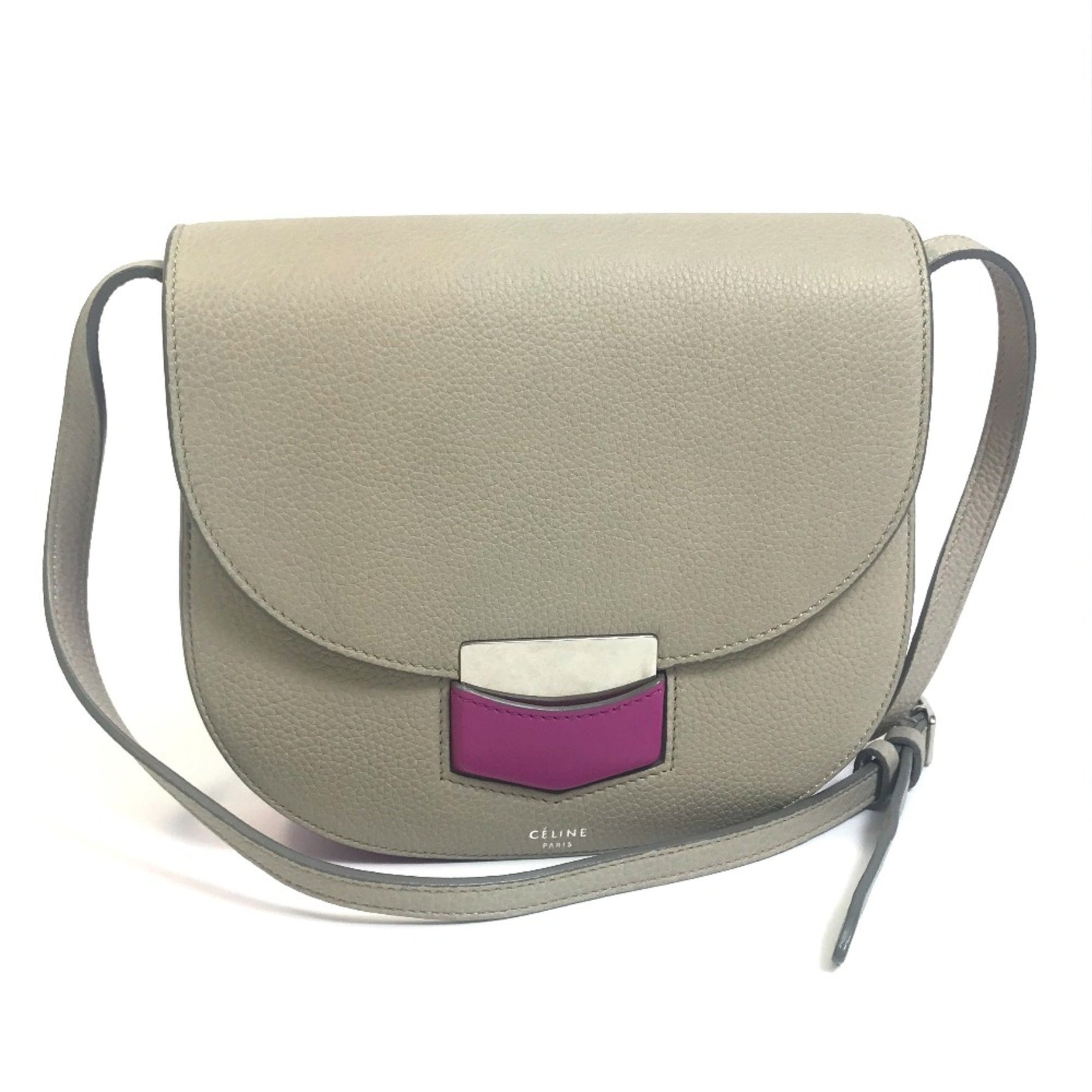 CELINE Bicolor bag Crossbody shawl Shoulder Bag x purple pink