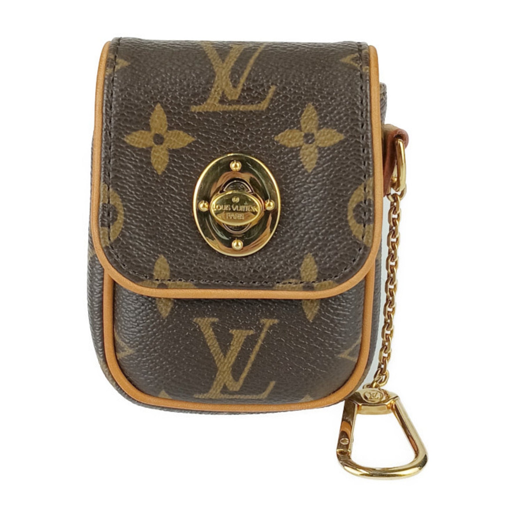 Louis Vuitton Pouch Monogram Pochette Traum Brown Leather Men's Turn Lock