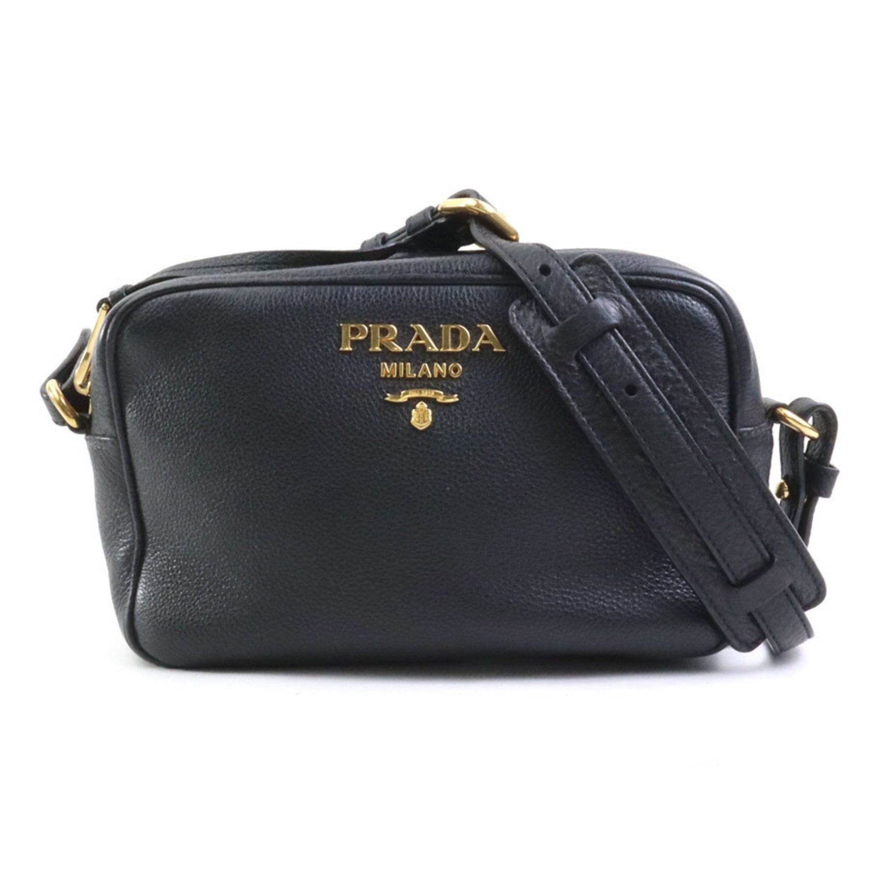 PRADA shoulder bag leather gold