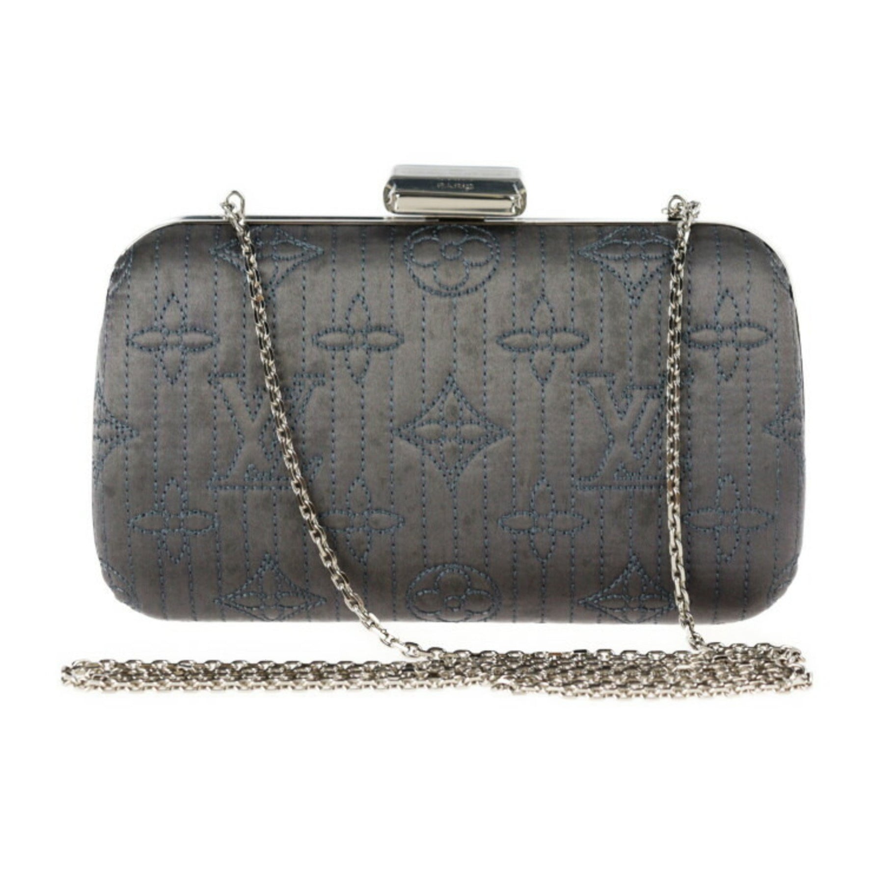 Louis Vuitton Minaudière Clutch Bag Monogram Motard Series Silver Metal Fittings Chain Shoulder Clasp