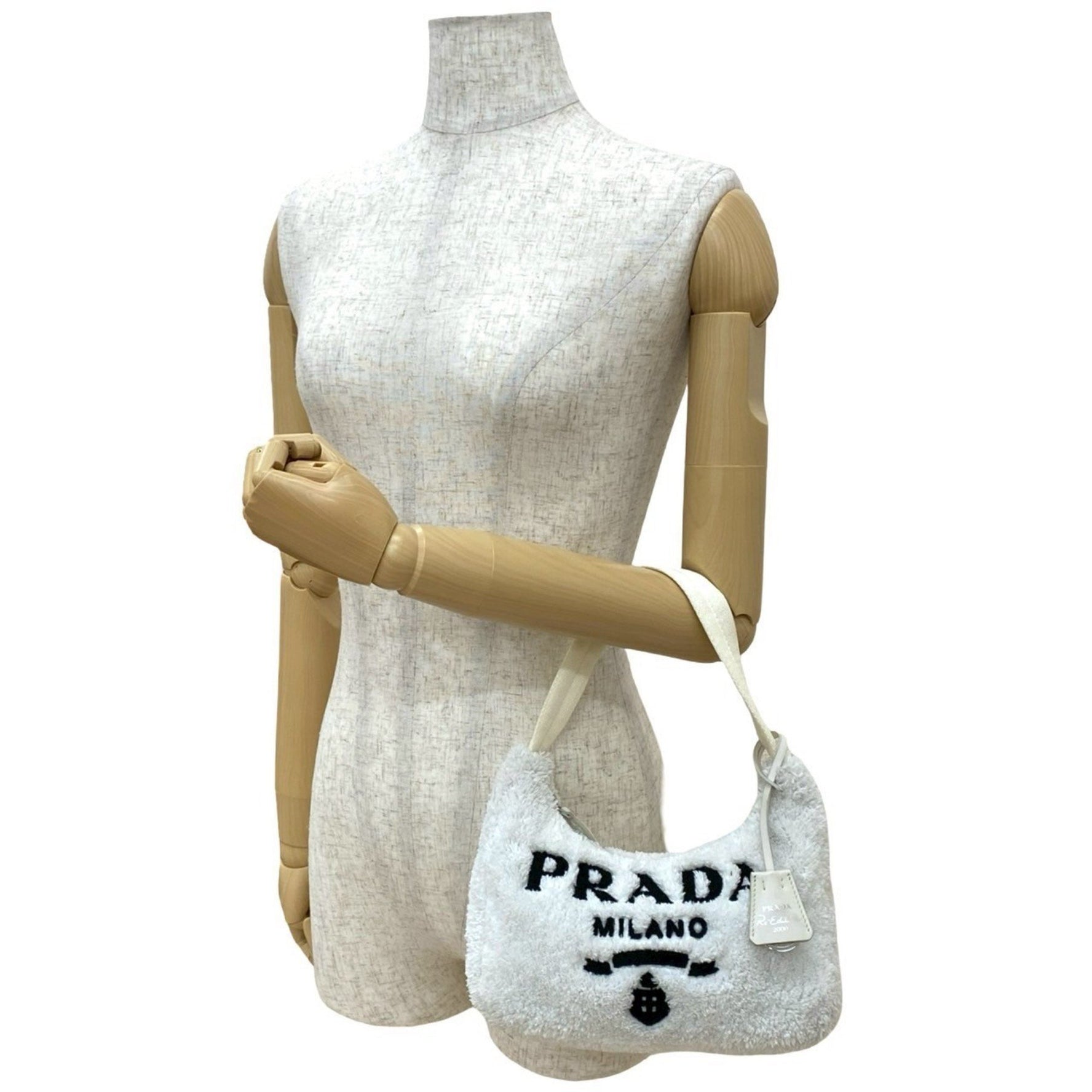 PRADA Terry Mini Triangle Logo Hardware Pile Handbag/Shoulder Bag/Pouch