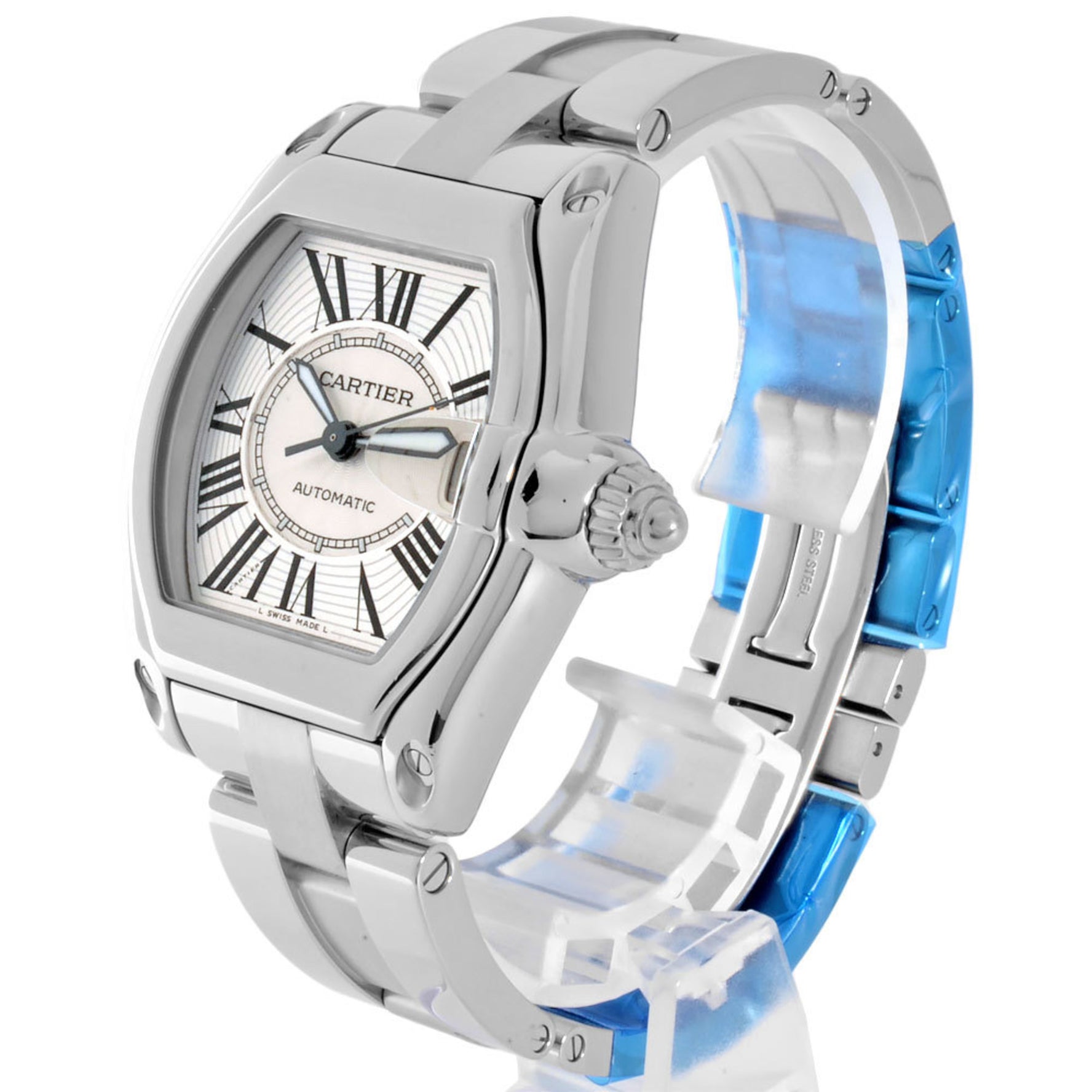 Cartier 2510 Roadster LM Automatic Watch Silver Dial