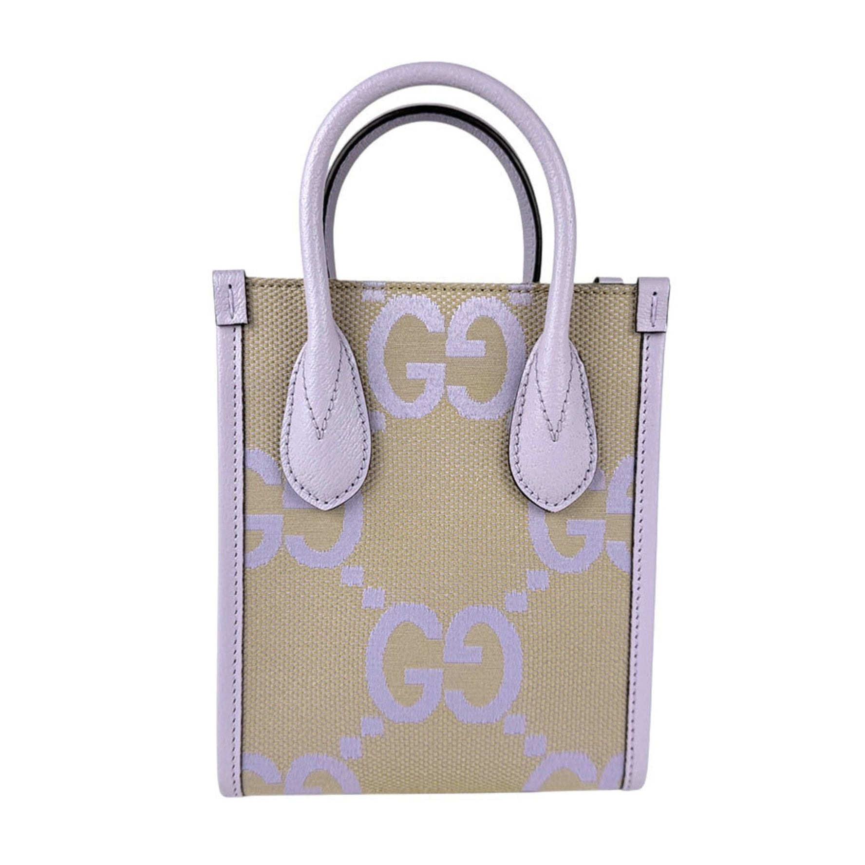 GUCCI Handbag Shoulder Bag Jumbo GG Canvas Purple x Beige