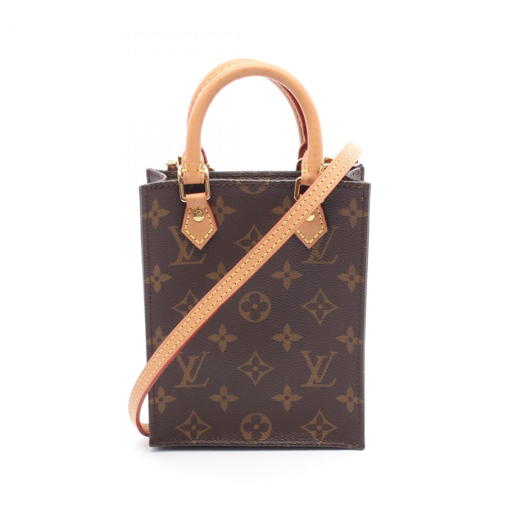 Louis Vuitton Petite Sac Plat Handbag, PVC-Coated Canvas and Leather, Monogram