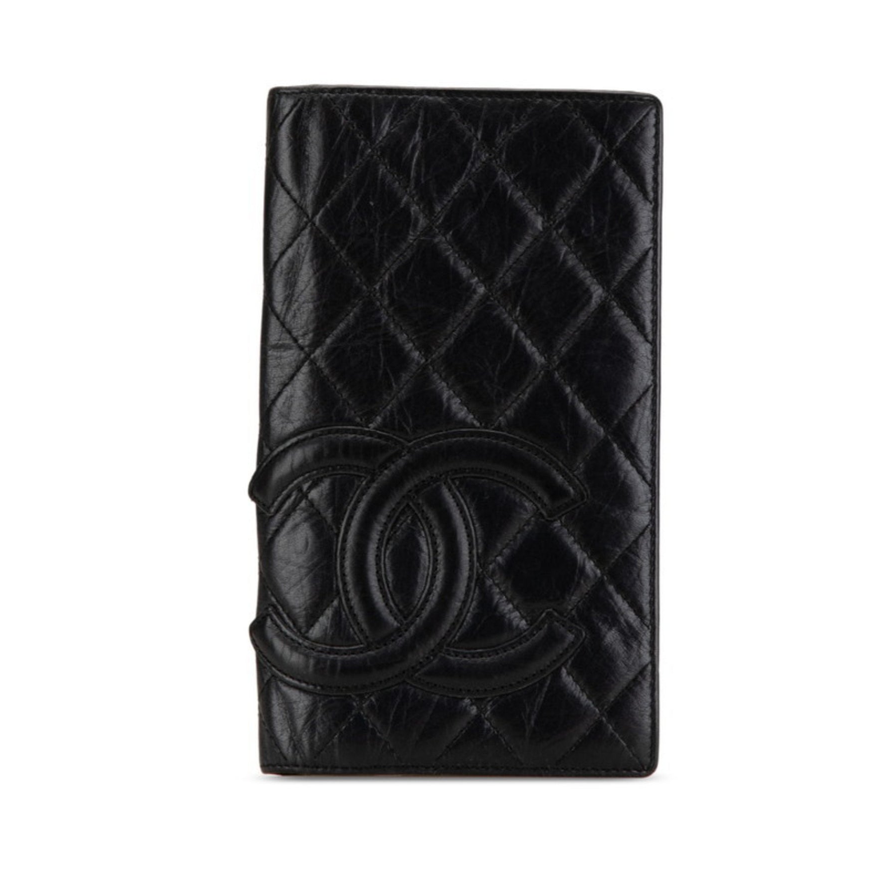 CHANEL Cambon Line Coco Mark Long Wallet Lambskin