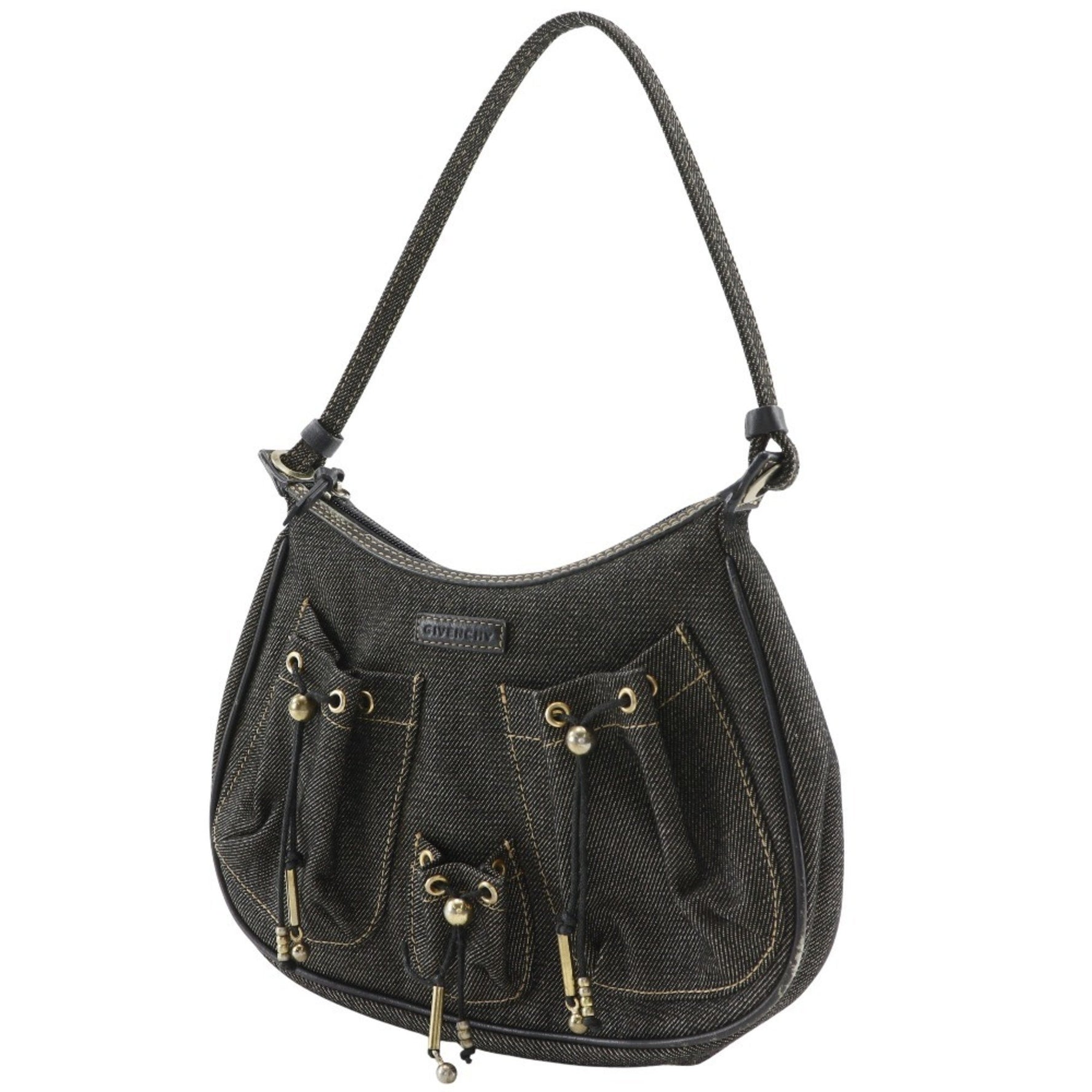 Givenchy Women's Accessory Pouch Shoulder Bag in Navy Blue Denim