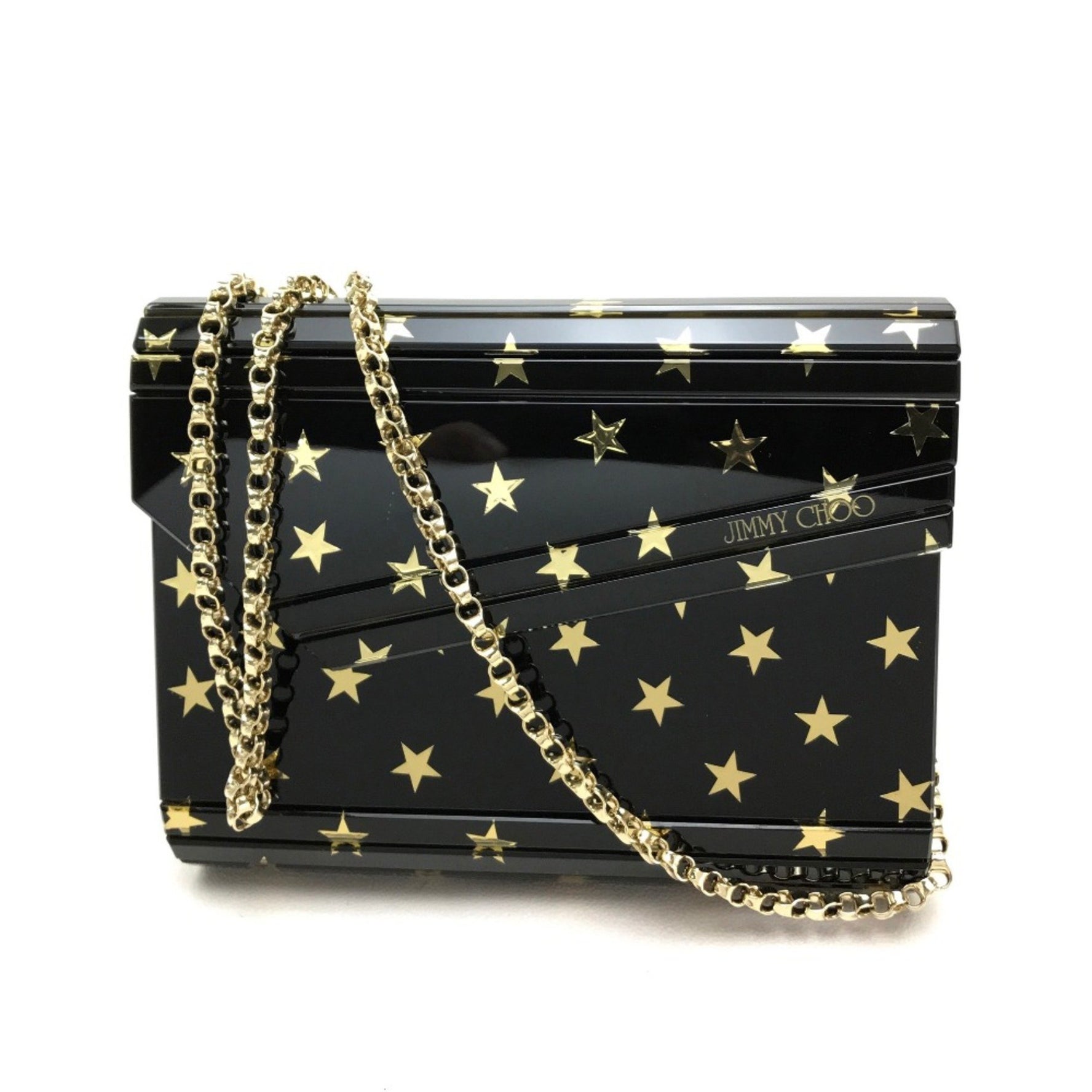 Jimmy Choo Star pattern Bag Crossbody Chain Pochette Shoulder Bag Gold
