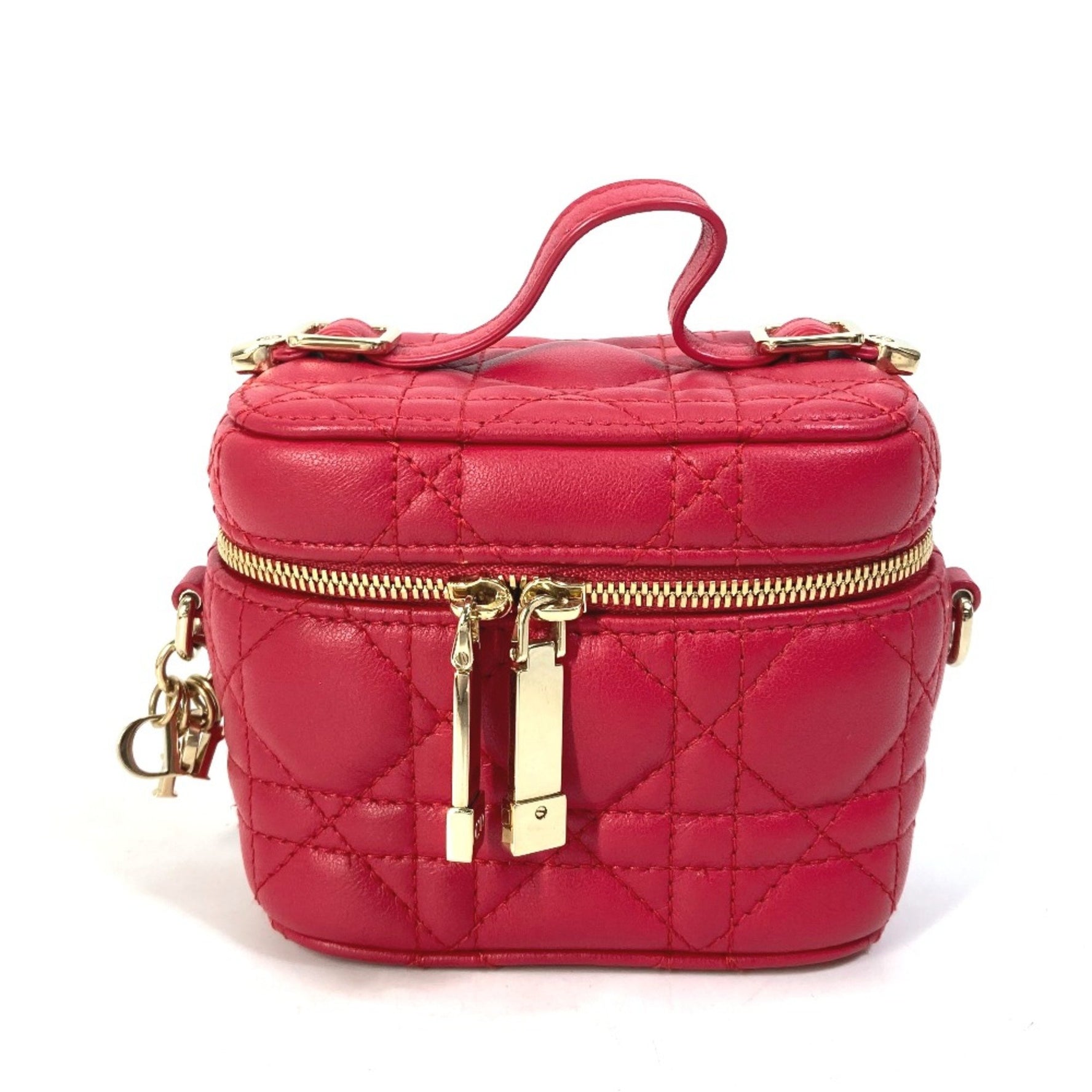 Christian Dior LADY LADY DIOR Shoulder Bag Hand Bag Vanity bag RedBased
