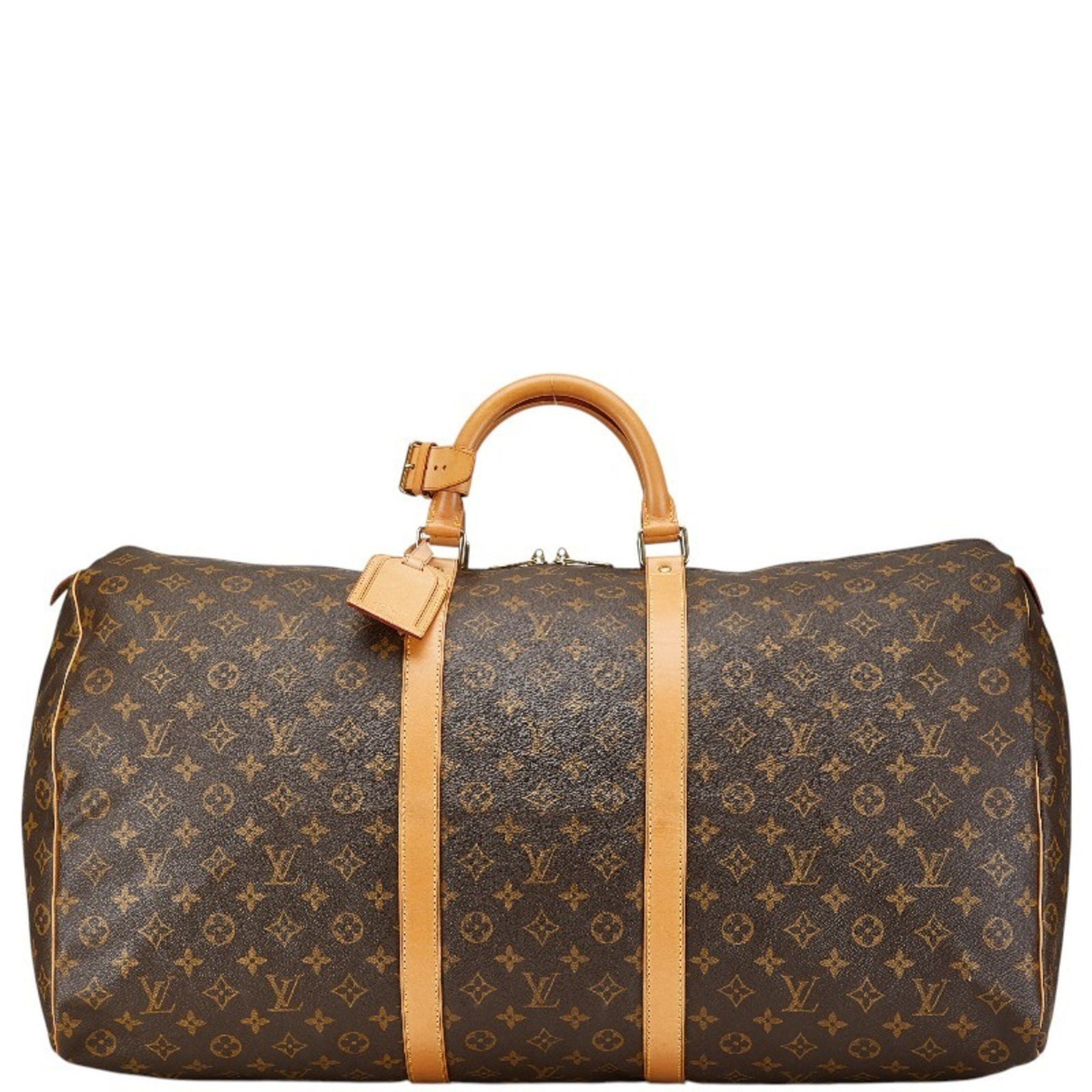 Louis Vuitton Monogram Keepall 60 Boston Bag Travel PVC Leather