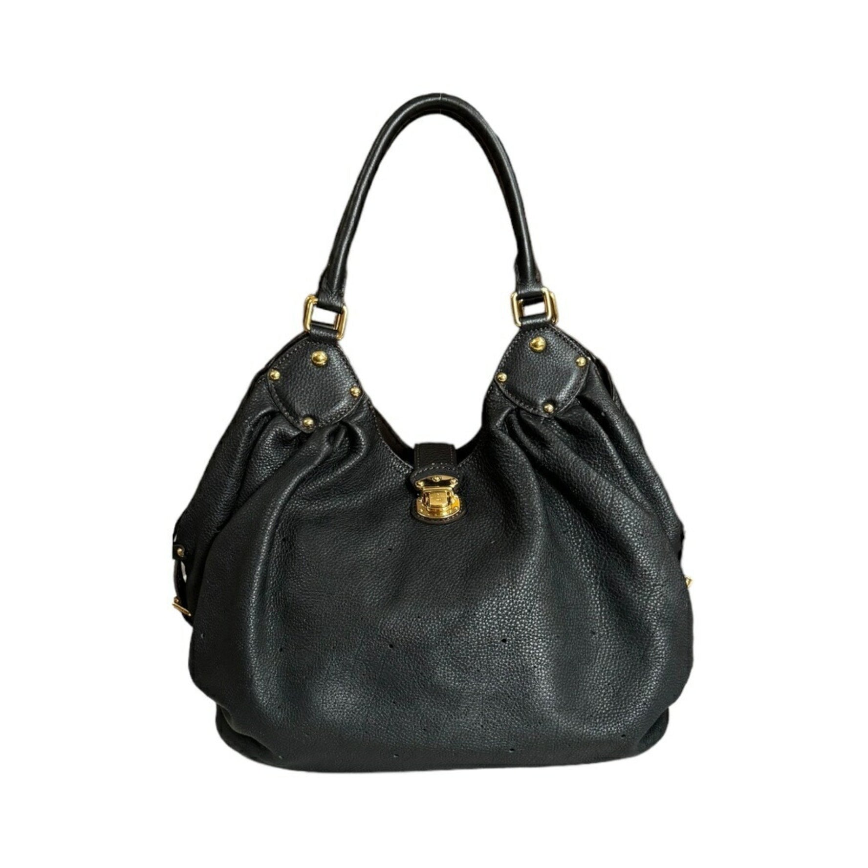 Louis Vuitton L Monogram Mahina Handbag Black