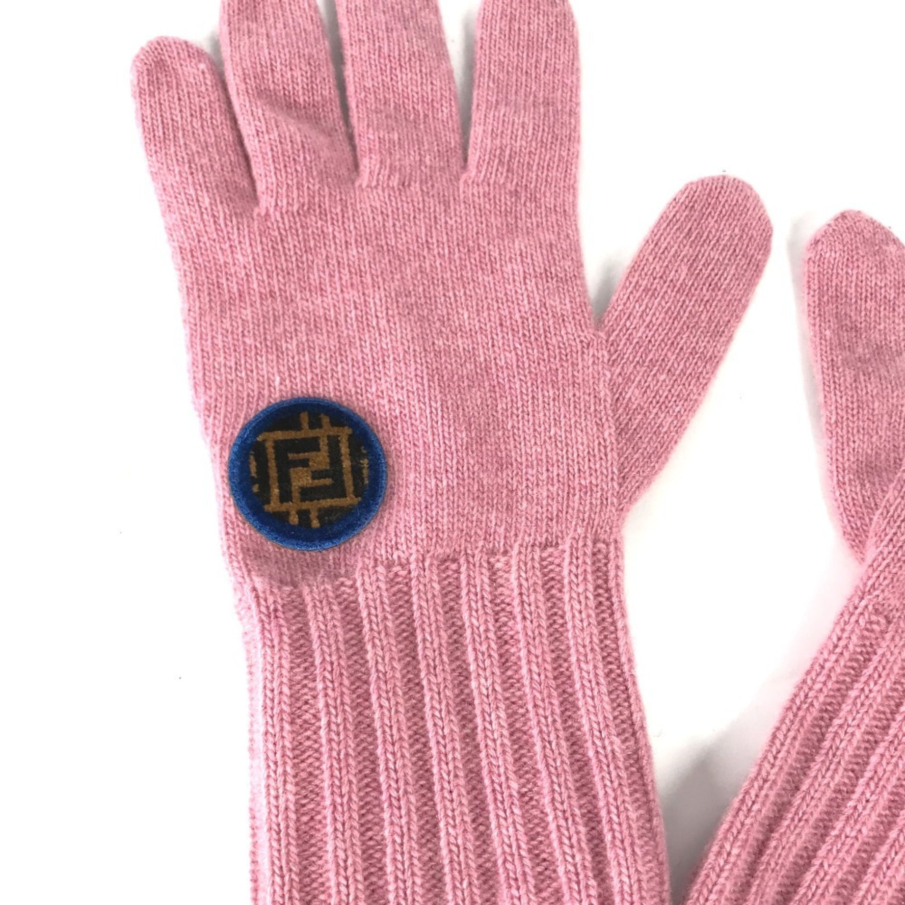 FENDI Zucca Patch Gloves Wool Cashmere