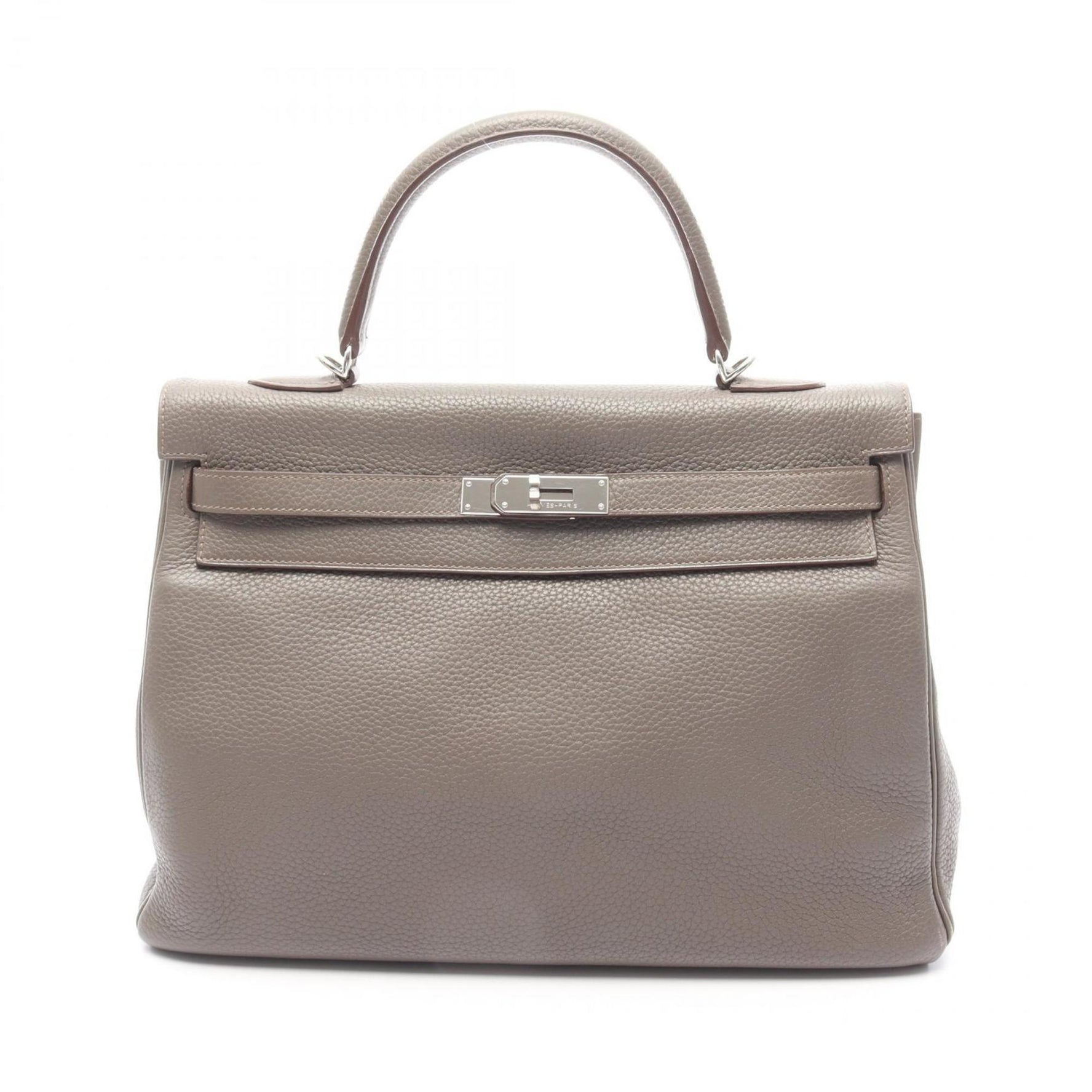 Hermes Kelly 35 Handbag Leather Taurillon Clemence Brown