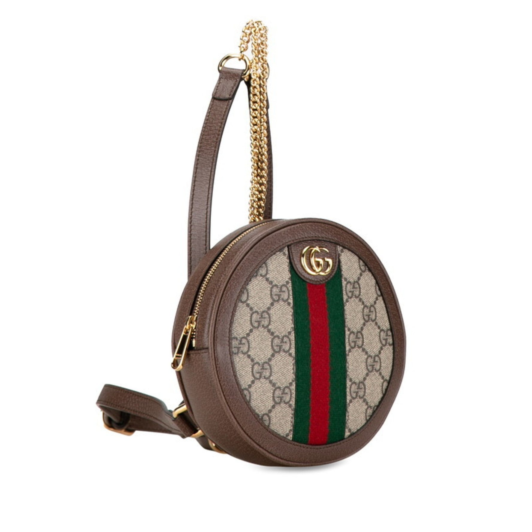Gucci GG Supreme Ophidia Backpack Beige Brown PVC Leather