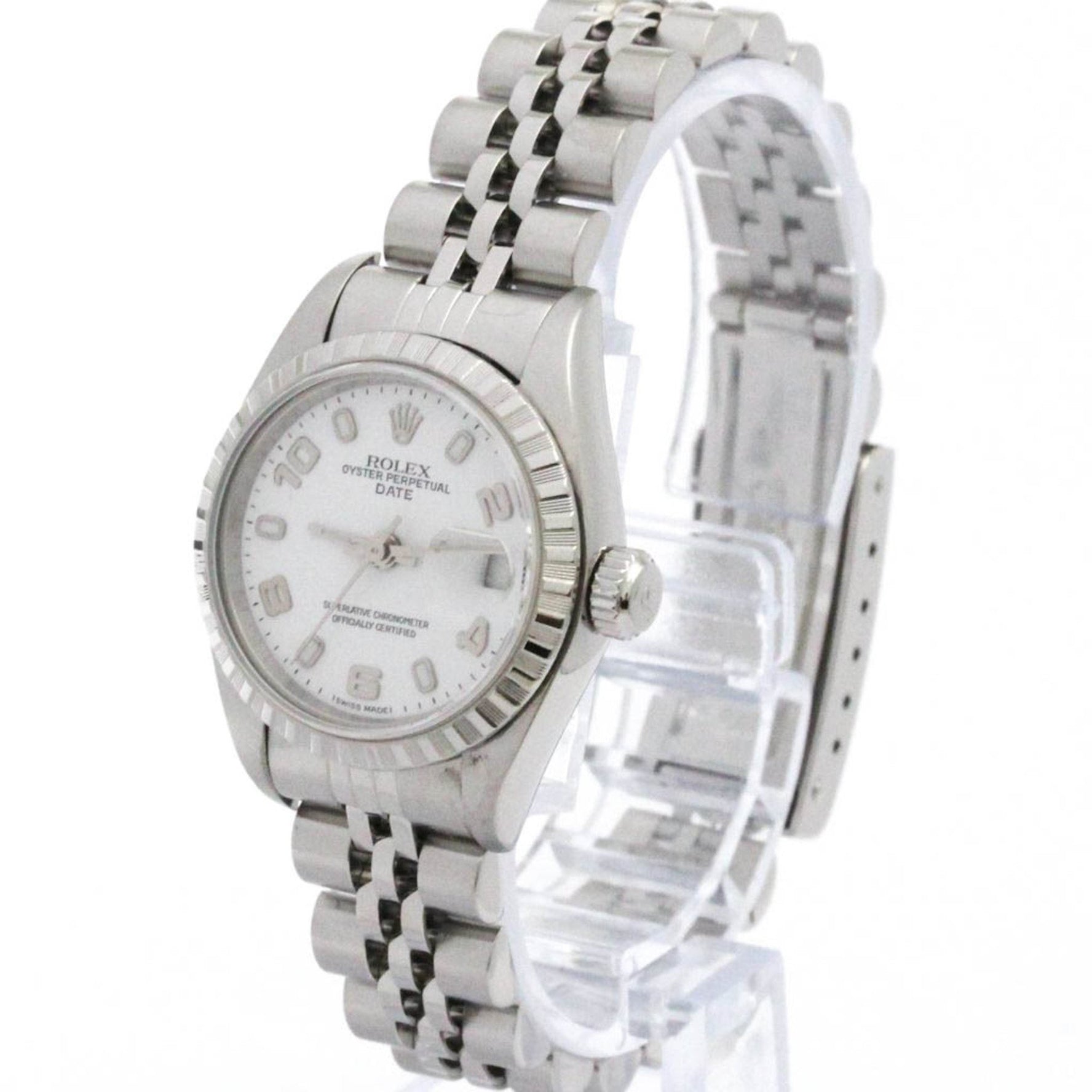 ROLEX Oyster Perpetual Date P Serial Steel Automatic Ladies Watch Polished