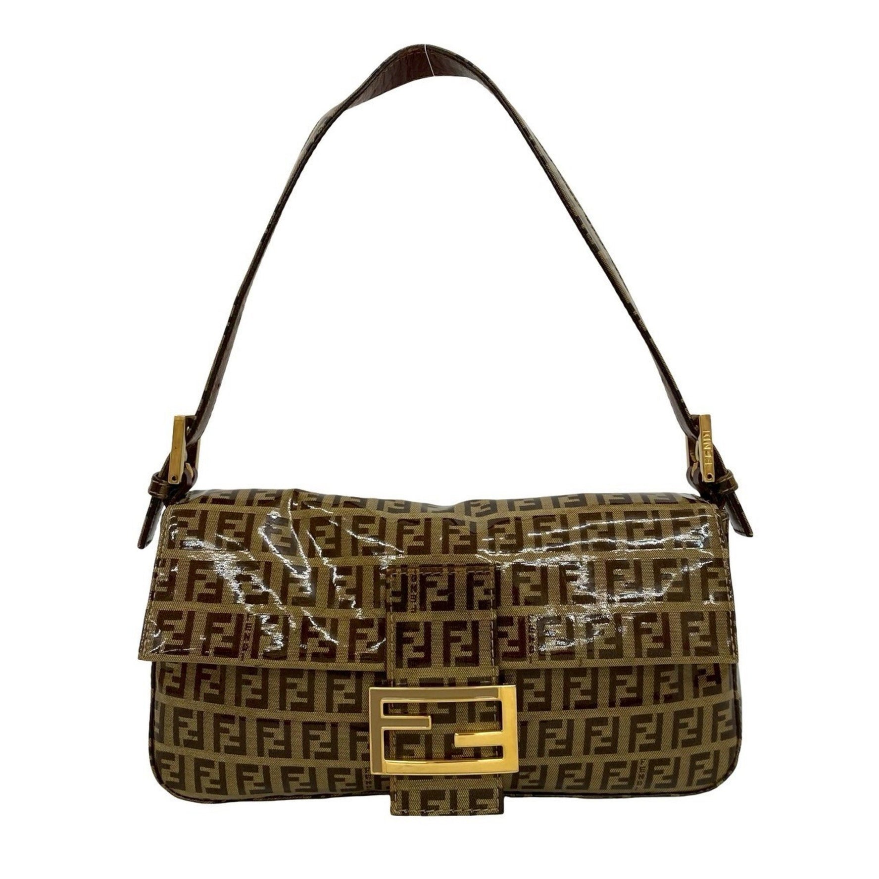 FENDI Mamma Bucket Zucchino FF Leather Semi-Shoulder Bag/Handbag