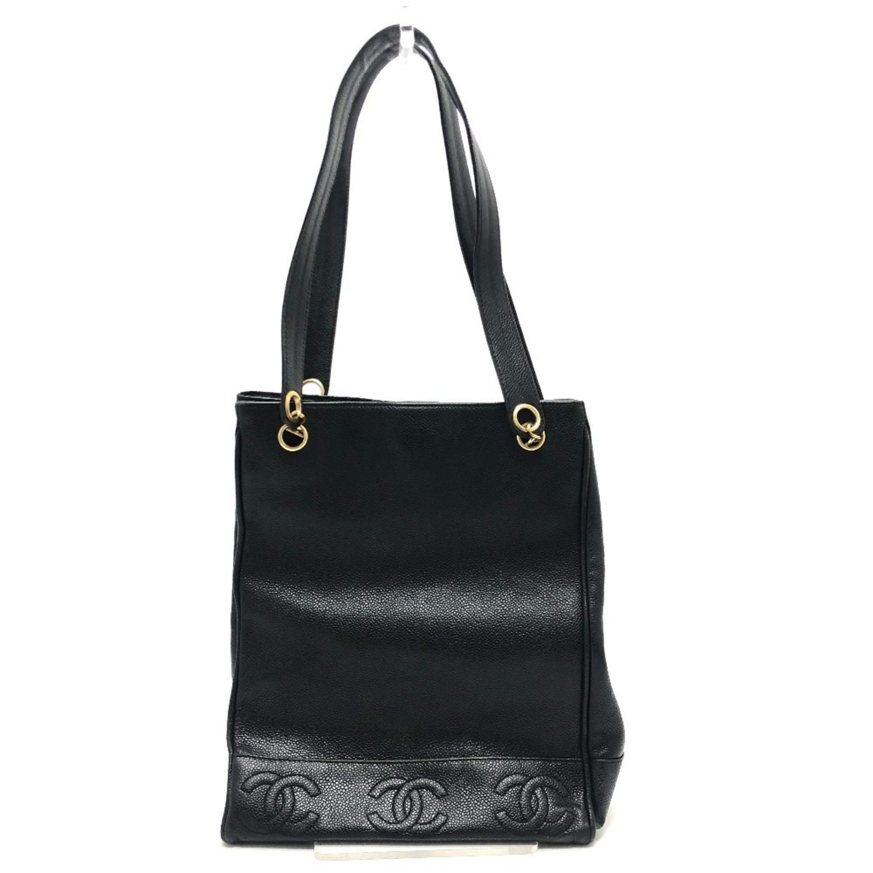CHANEL Triple Coco Square Tote Bag in Caviar Leather