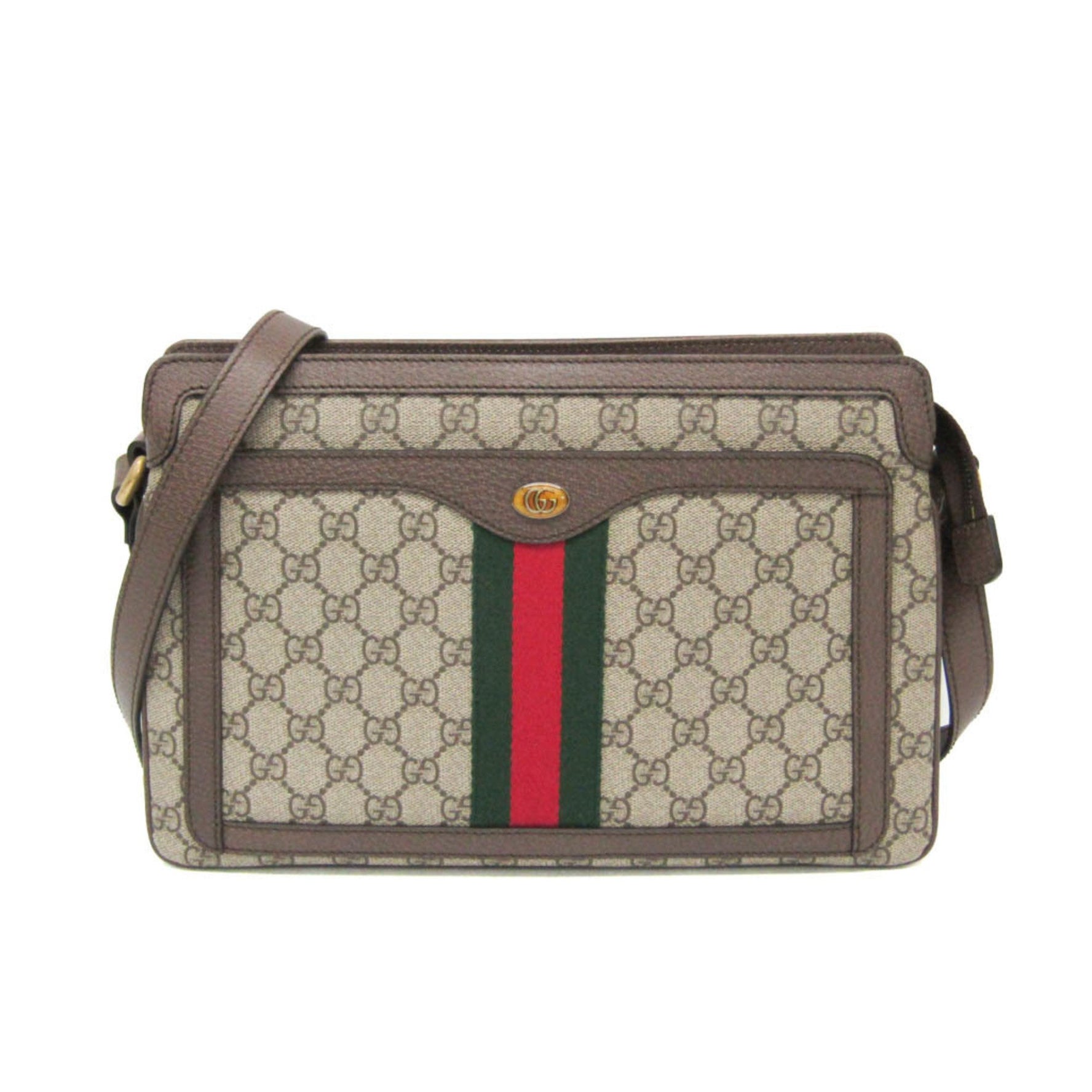 Gucci Medium GG Supreme,Leather Shoulder Bag Beige,Brown