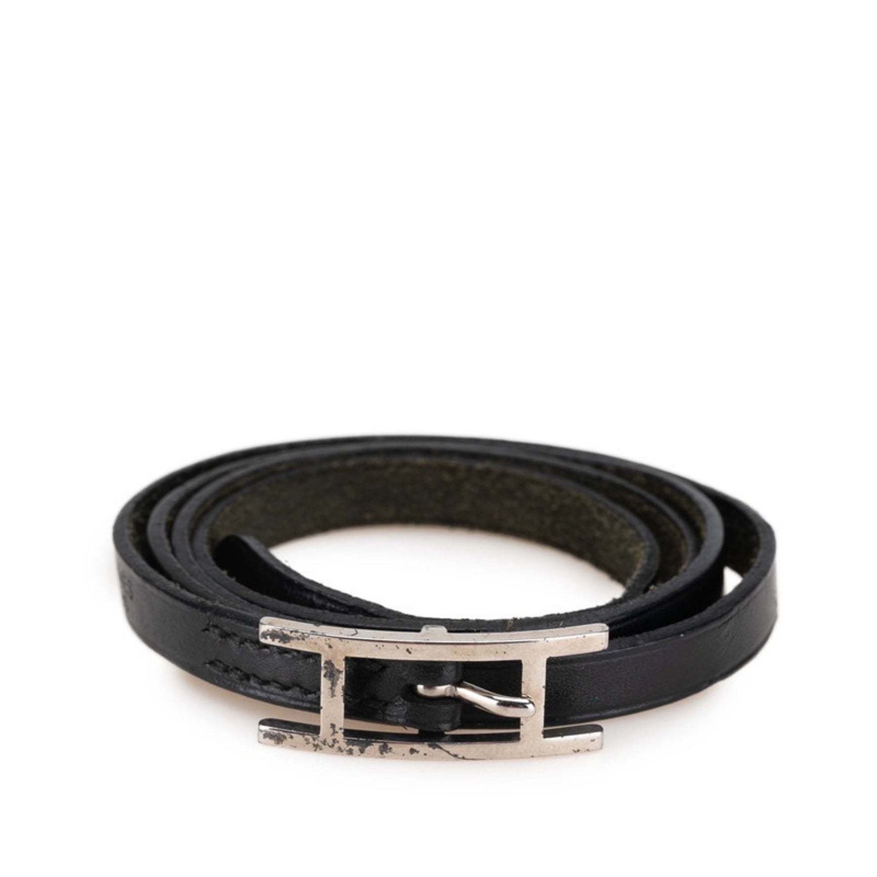 Hermes Api 3 Long Bracelet Choker in and Silver Leather