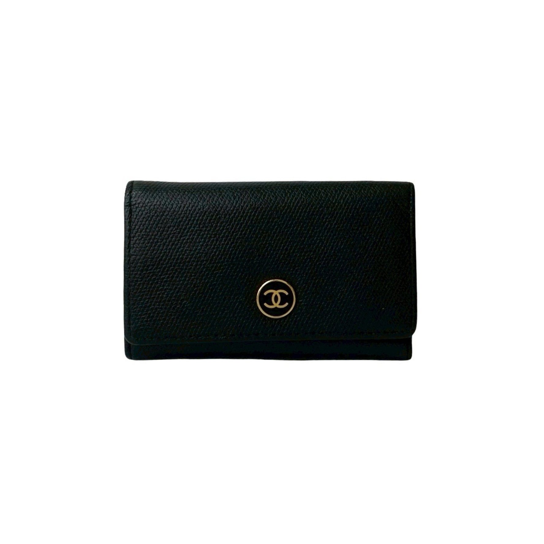 CHANEL Coco Mark Logo Leather Genuine Key Case Cover Holder