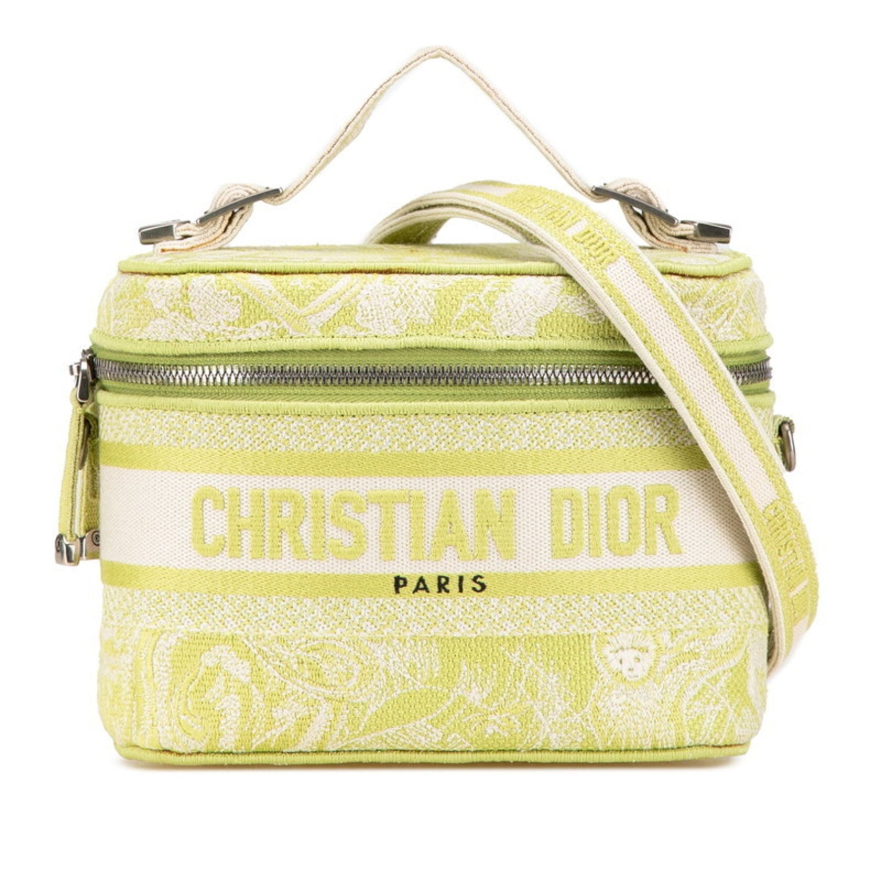 Christian Dior Dior Toile Joue D'hui Vanity Bag Handbag Shoulder Jacquard