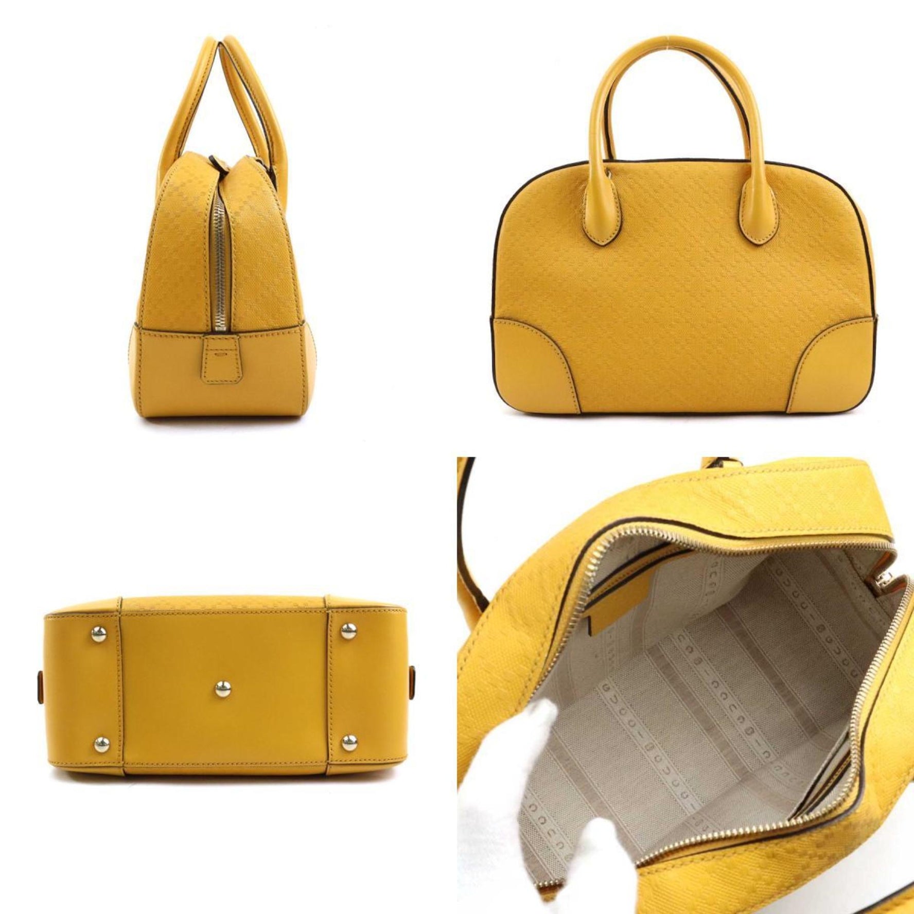 GUCCI Handbag Shoulder Bag Diamante Leather Gold