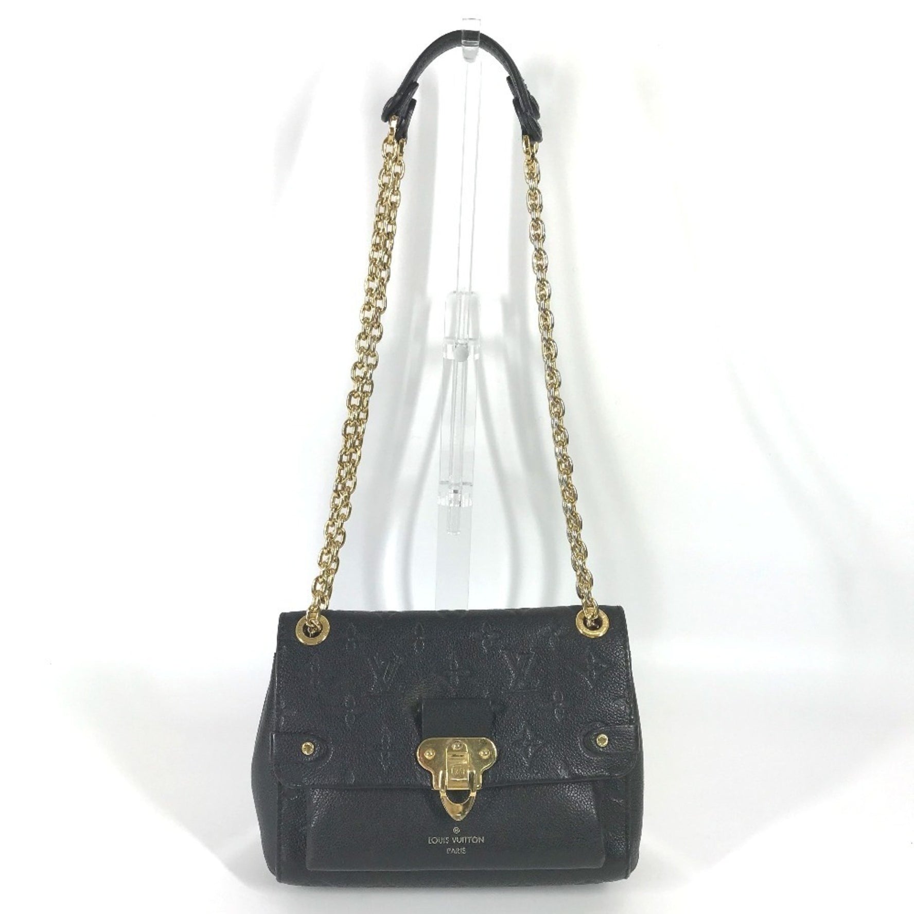 Louis Vuitton Monogram Empreinte Vavin BB Bag Crossbody W-Chain Pochette Flap Shoulder Leather Noir Black