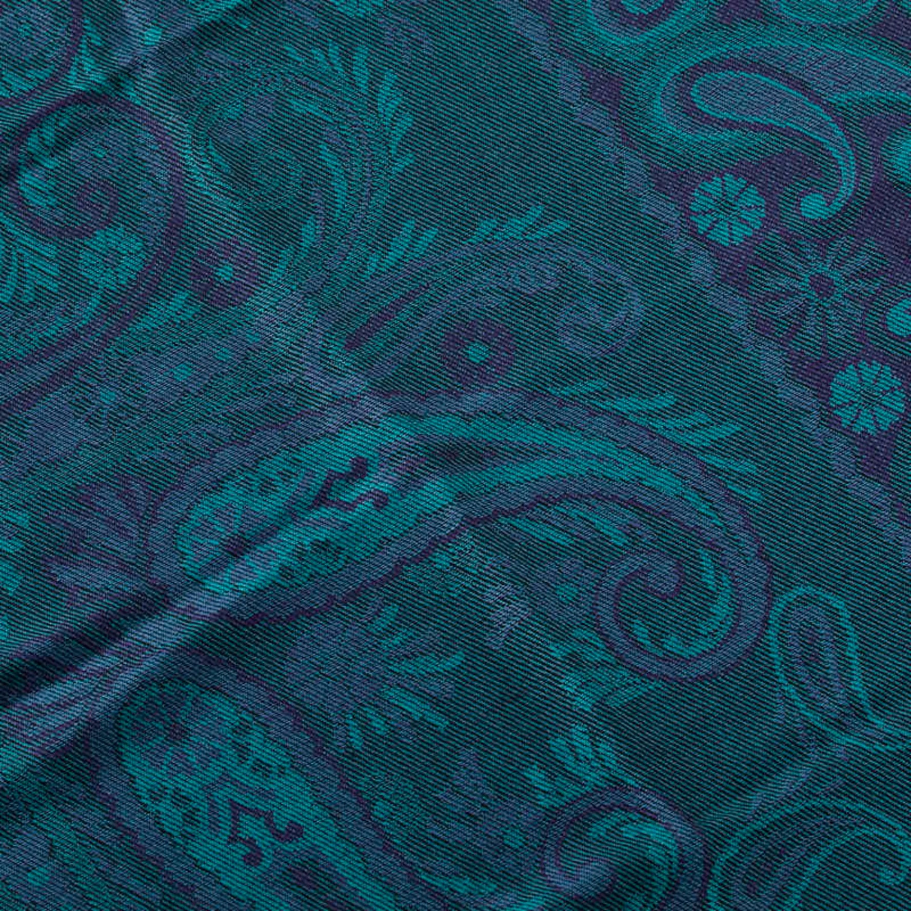 Saint Laurent Paisley Shawl/Stole in Green and Multicolored Wool