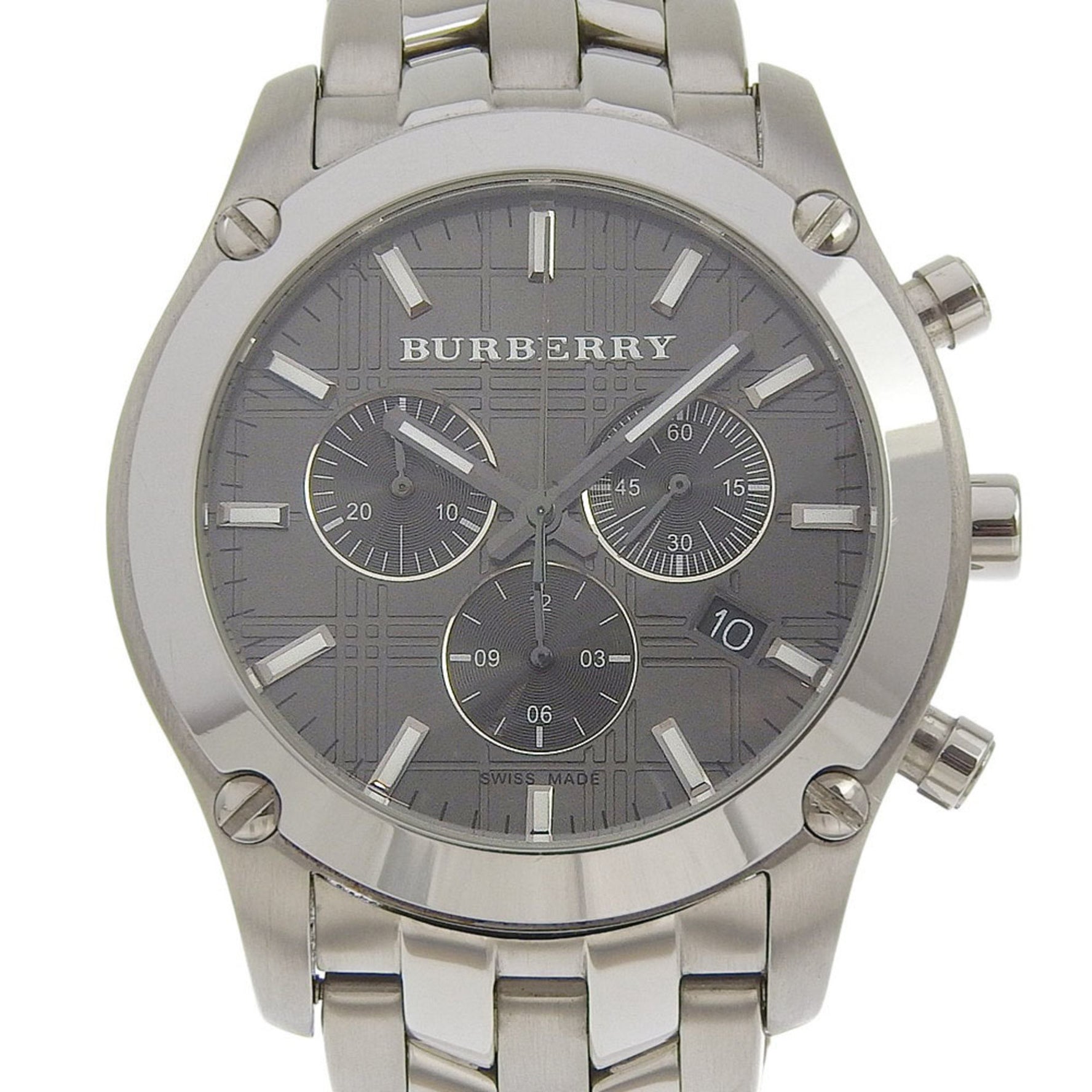 Burberry Stainless Steel Quartz Chronograph Watch, Black Dial