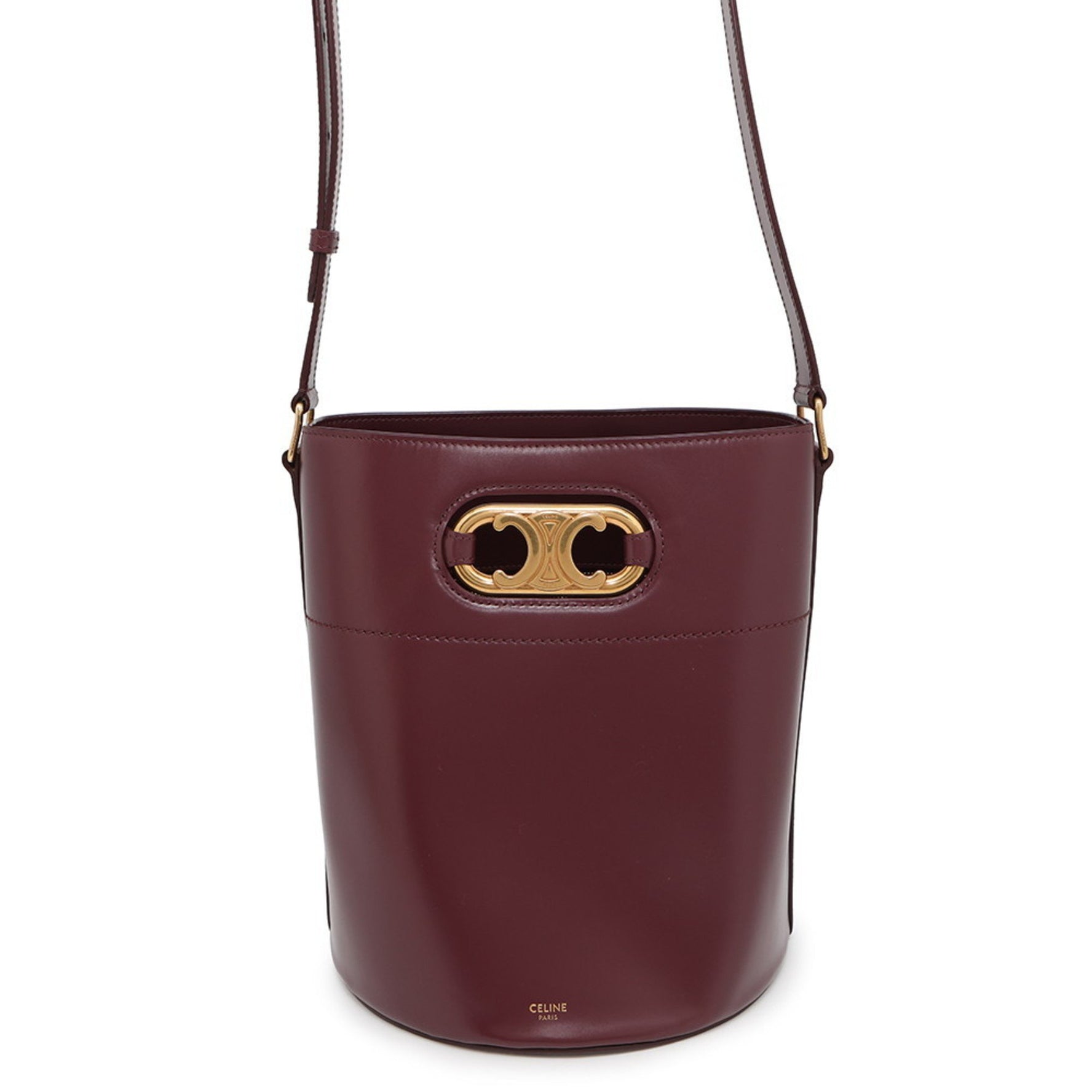 Celine Maillon Triomphe Leather Bucket Bag