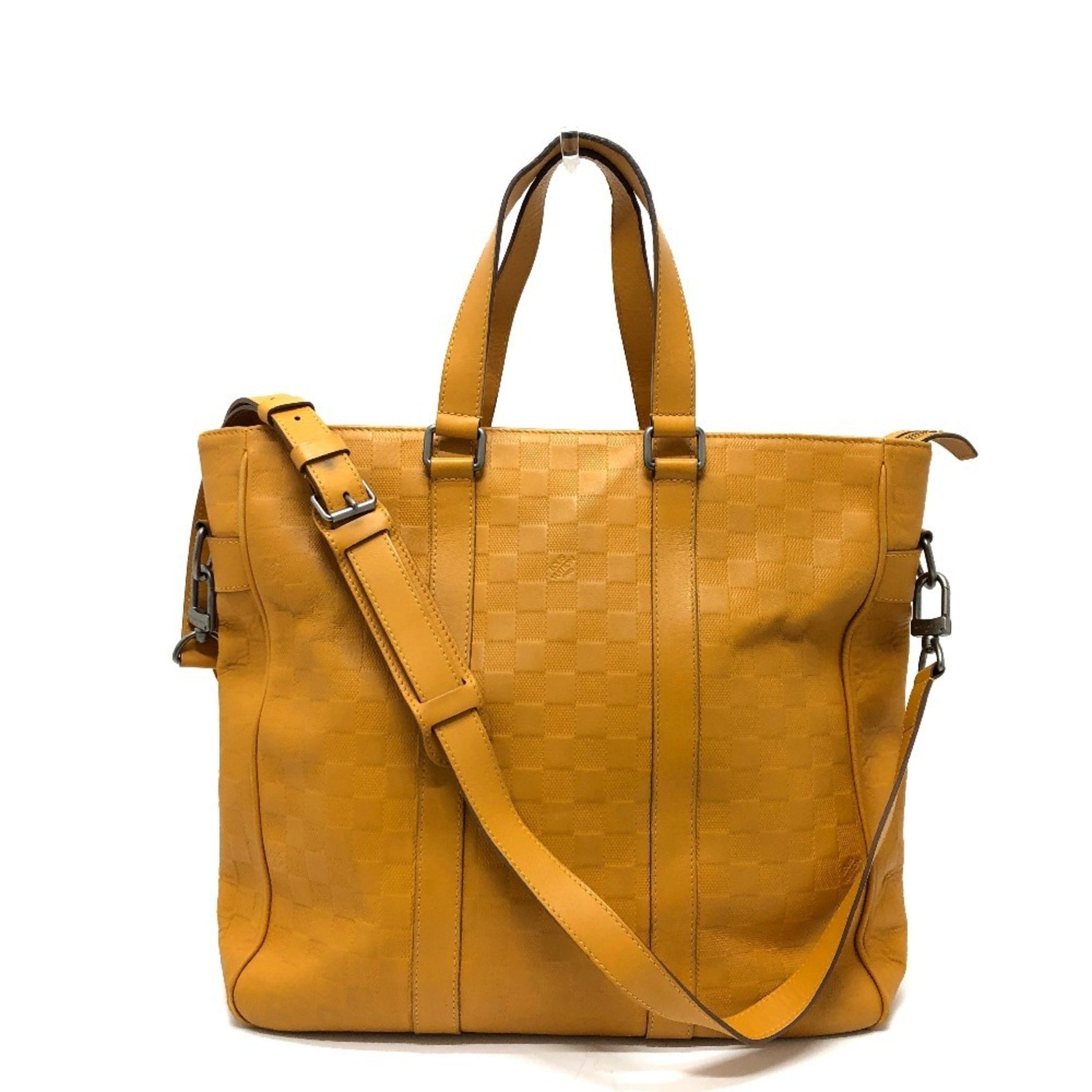Louis Vuitton Damier Infini Tadao Bag Tote Leather Solar Yellow