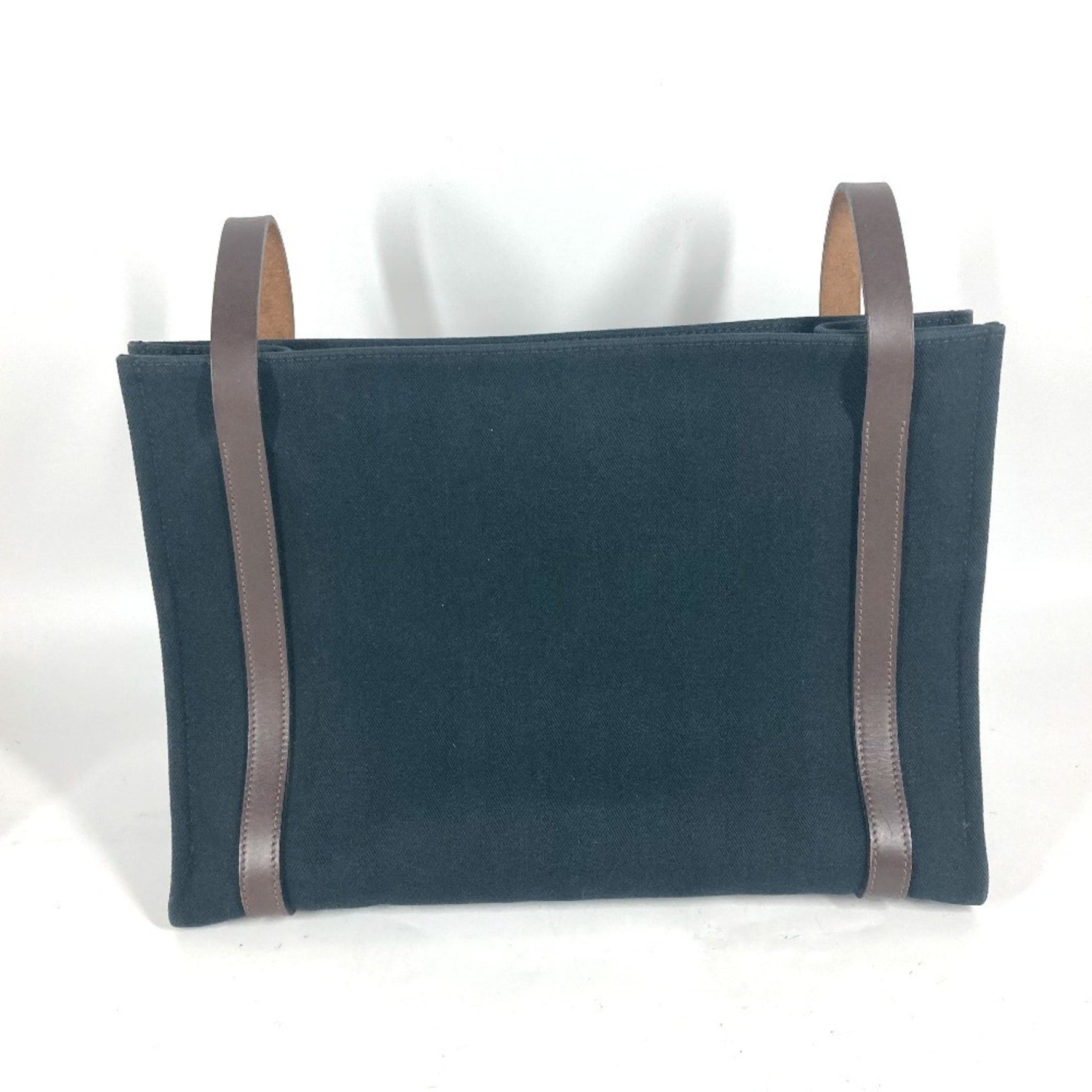 HERMES Cavallicolor Shoulder Bag Tote Canvas Men's Black