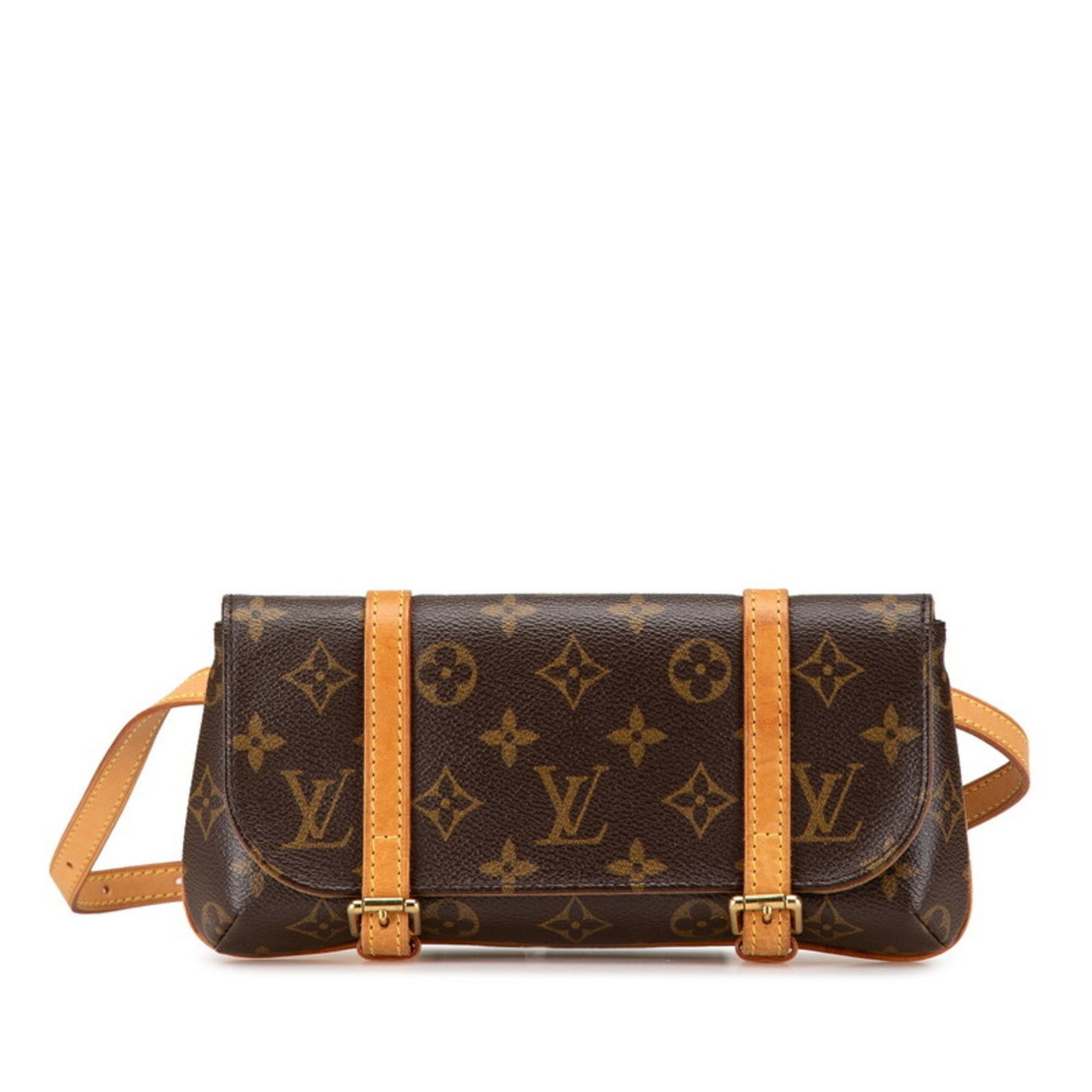 Louis Vuitton Monogram Pochette Marel Body Bag Waist PVC Leather