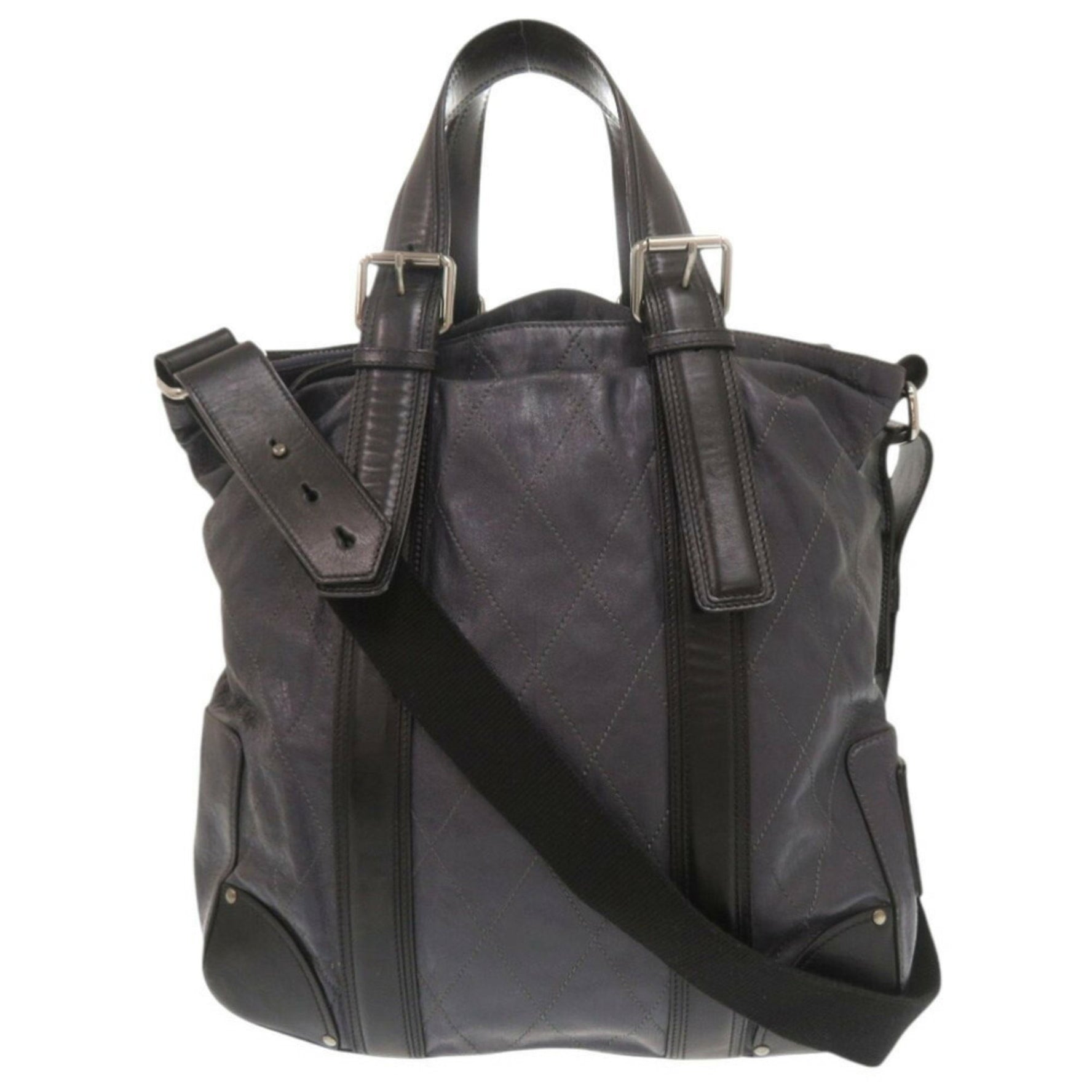 Chloé Chloe quilted leather navy and black tote/shoulder bag
