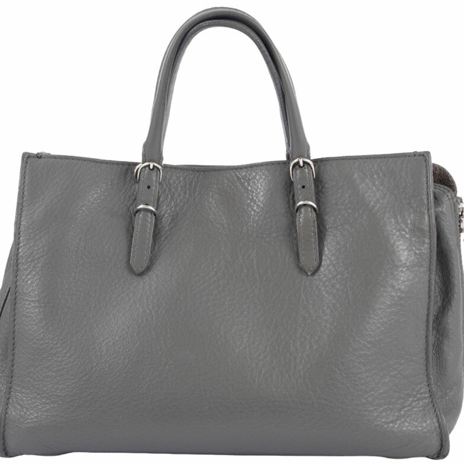 Balenciaga Paper Mini Handbag Leather Dark Grey