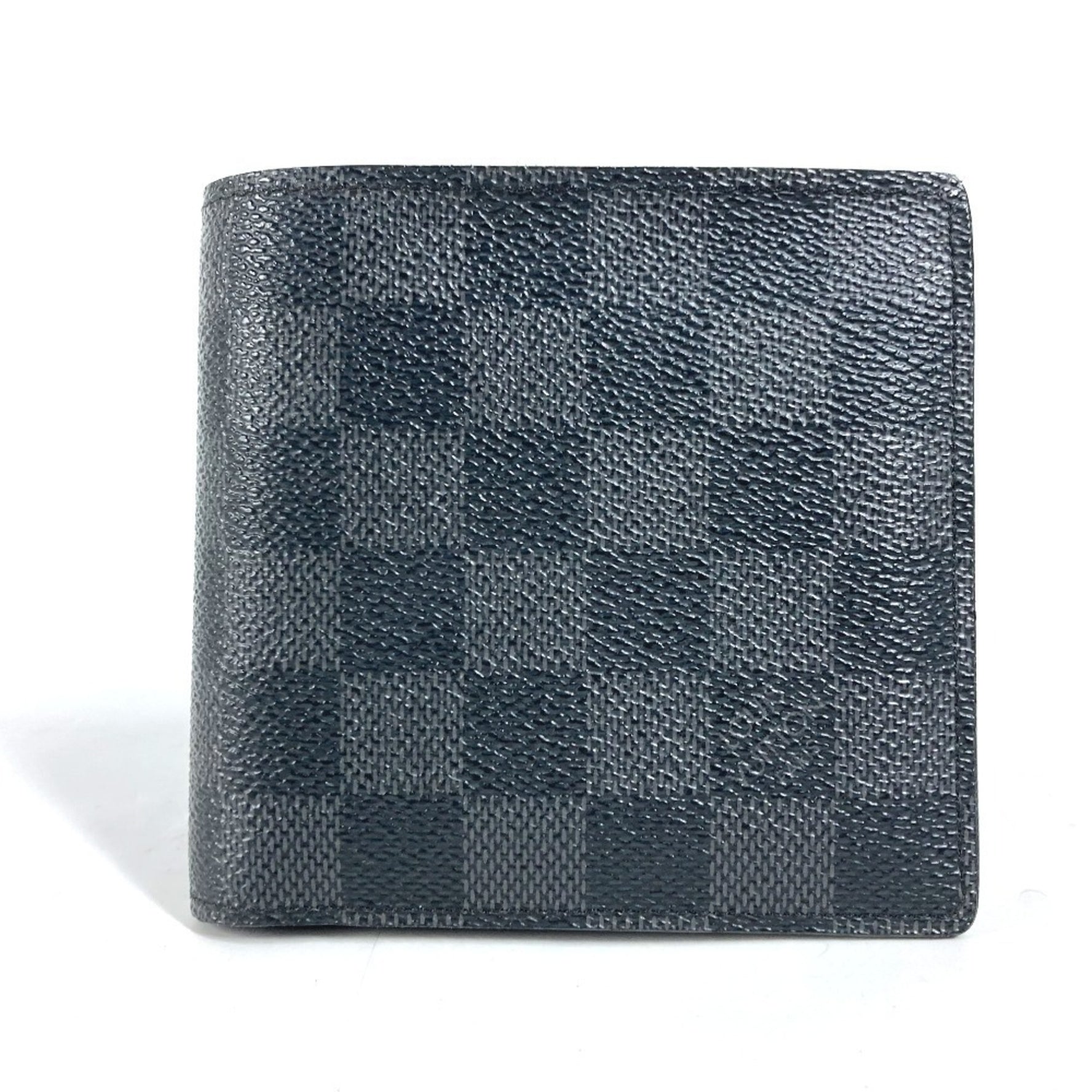 Louis Vuitton Damier Graphite Portefeuille Marco Compact Wallet Bi-fold Canvas Men's Black