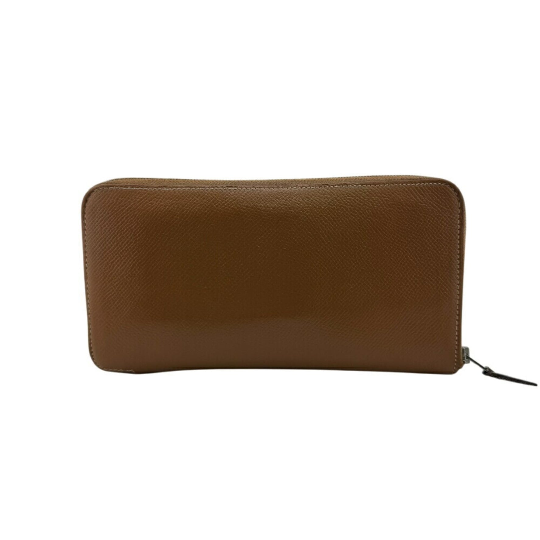 HERMES Azap Long Silk-in Round Epson Wallet, Brown, Unisex
